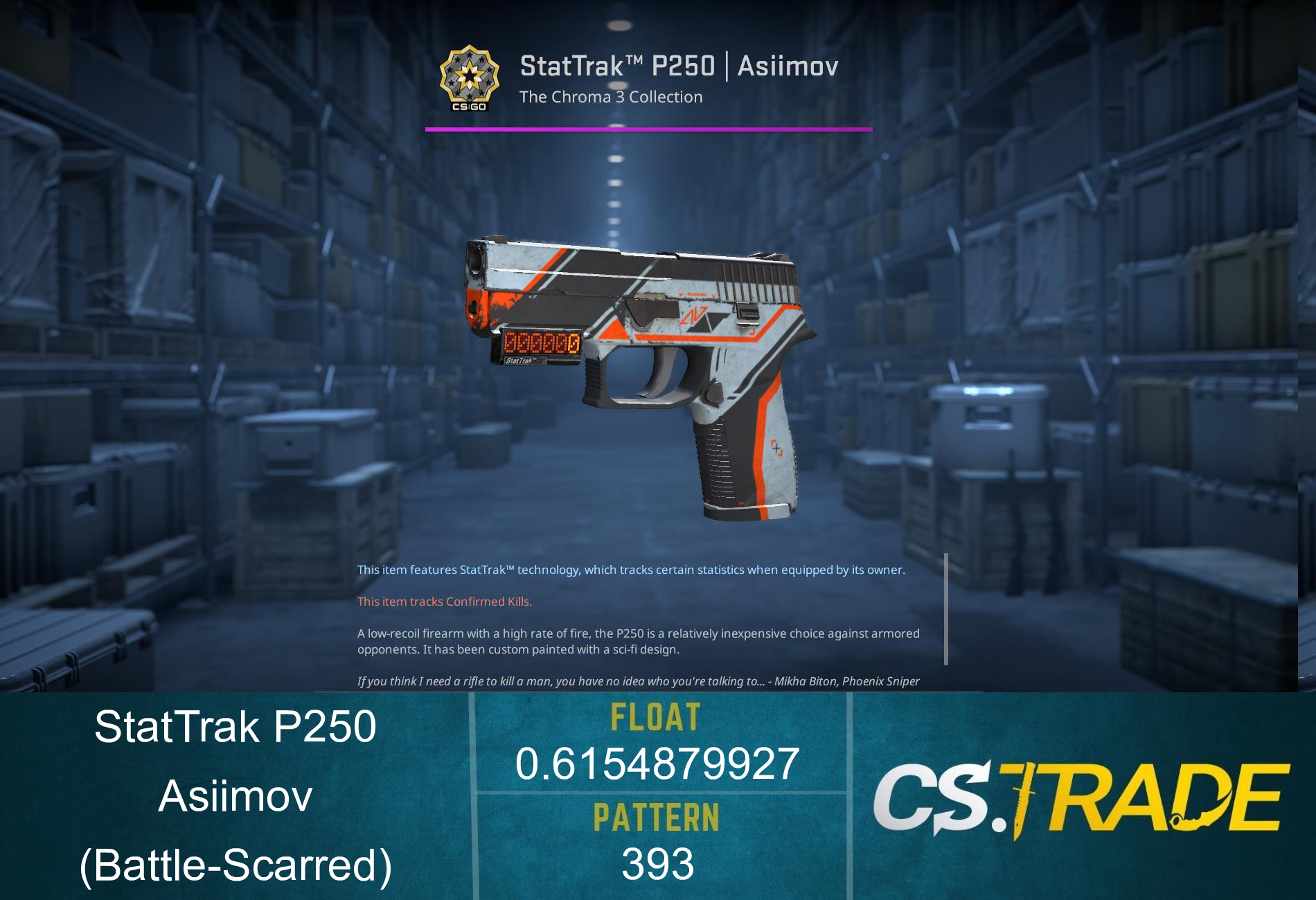 StatTrak™ P250 | Asiimov (Battle-Scarred)