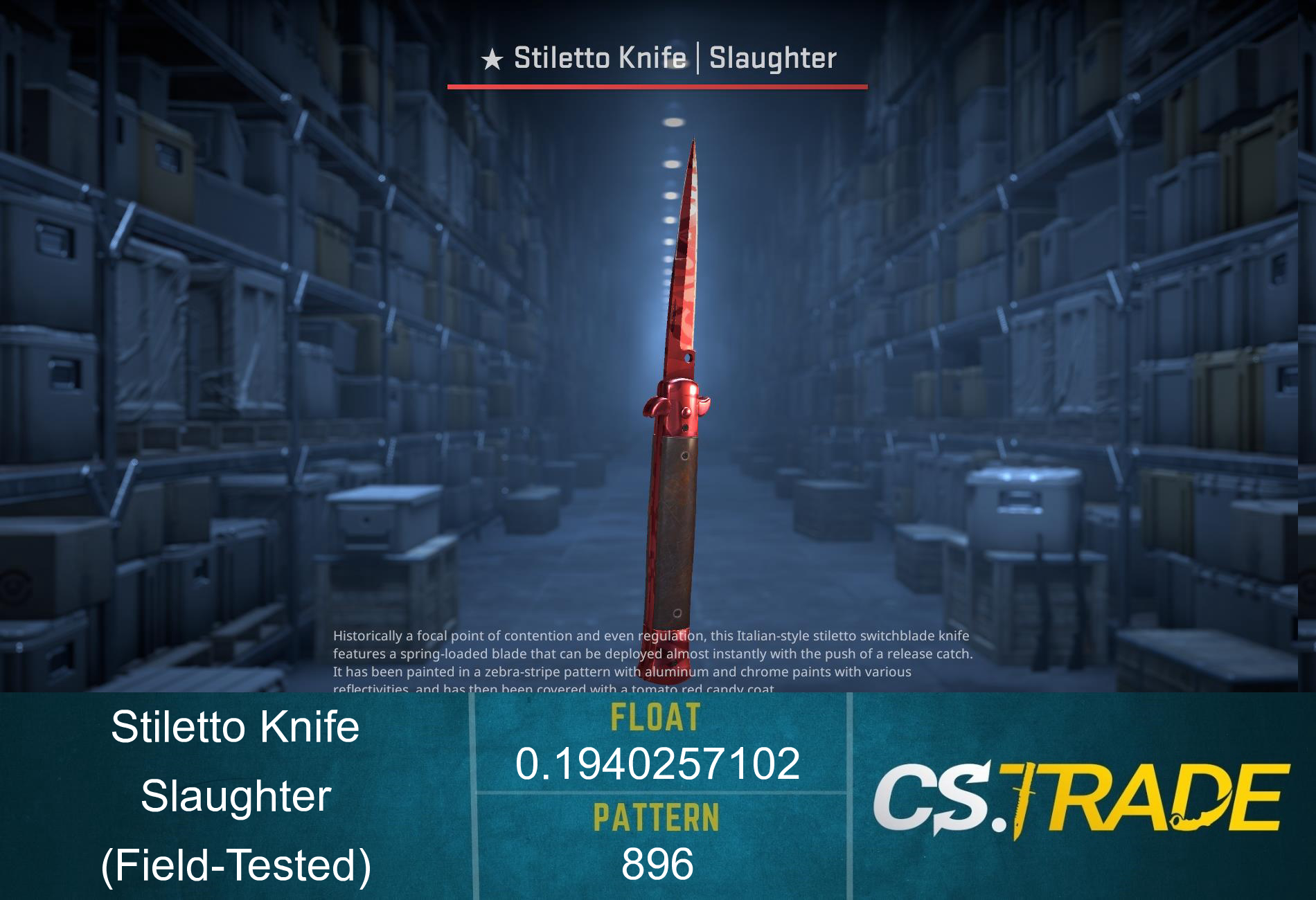 ★ StatTrak™ Stiletto Knife | Slaughter (Field-Tested) Screenshot