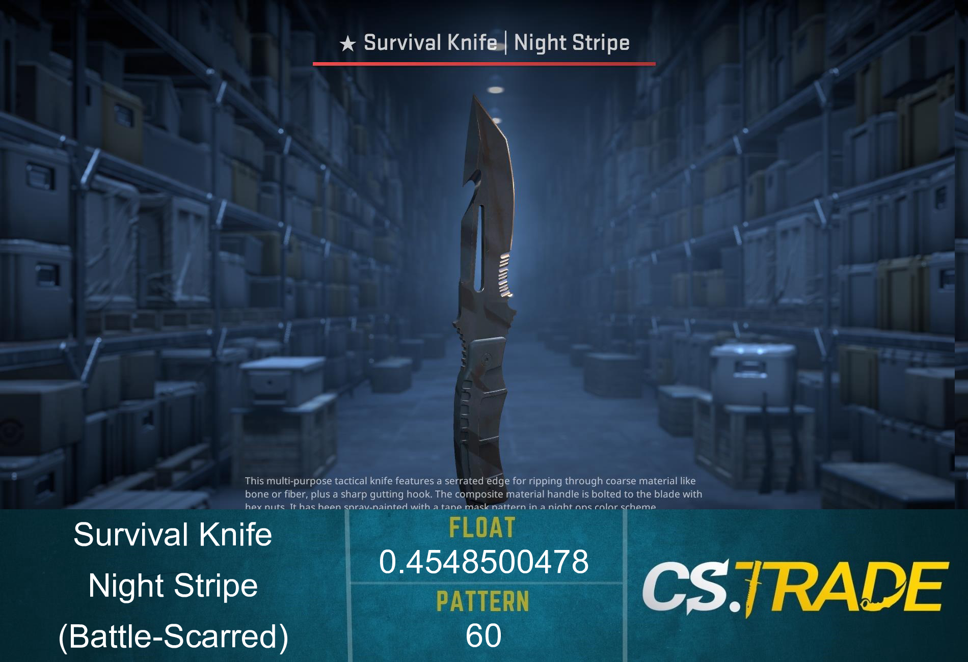 ★ Survival Knife | Night Stripe (Battle-Scarred) Screenshot