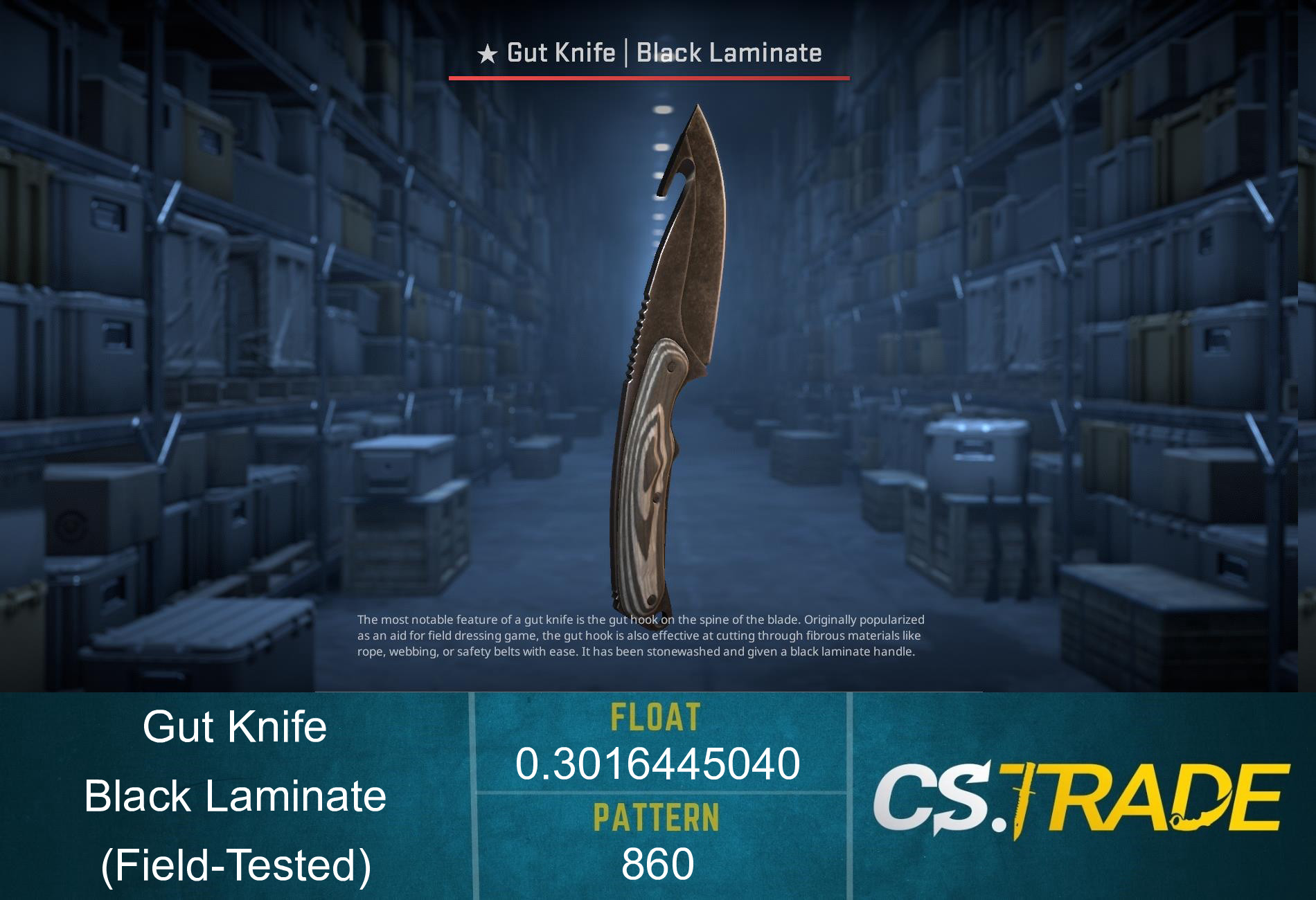 ★ Gut Knife | Black Laminate (Field-Tested)