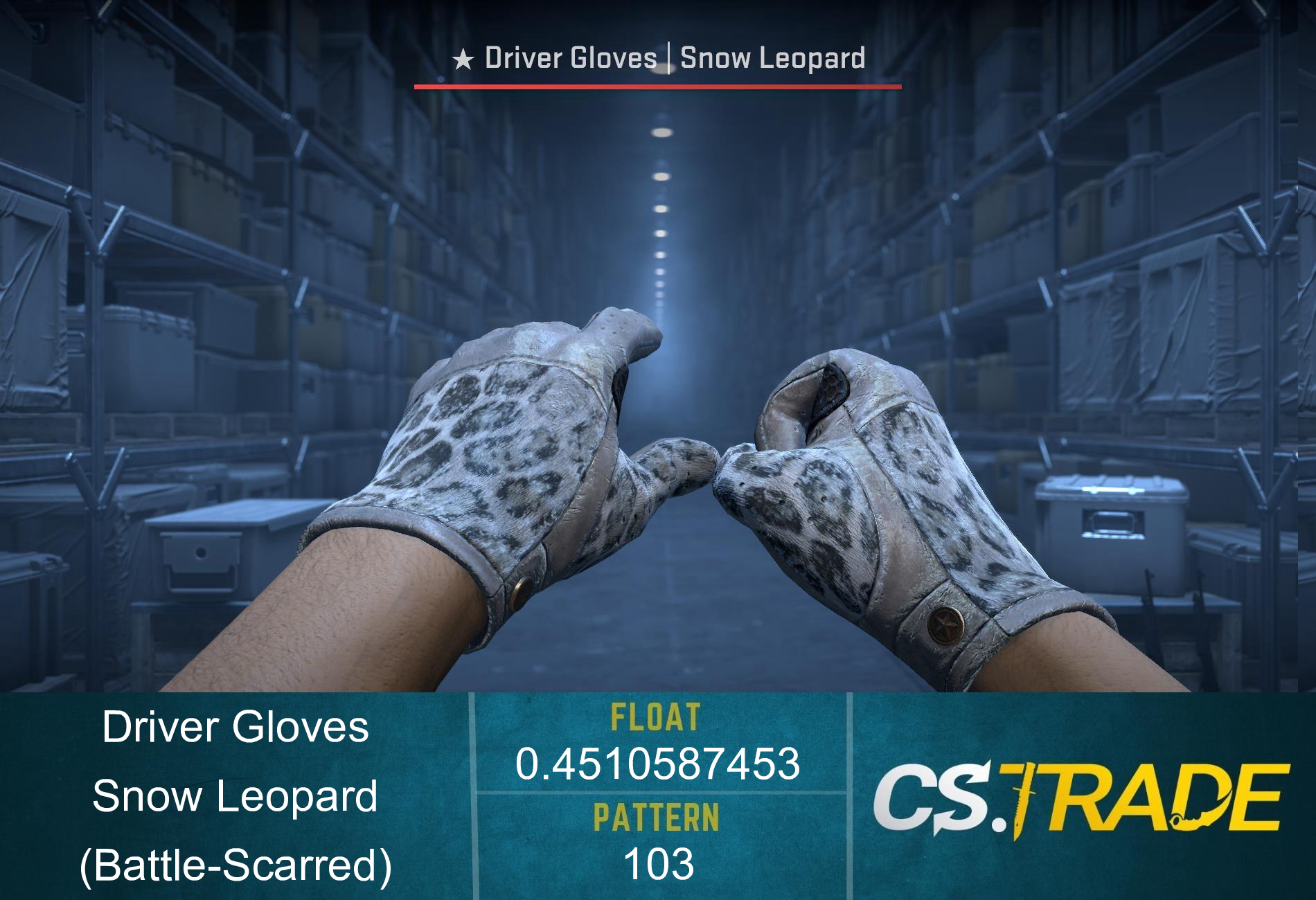★ Driver Gloves | Snow Leopard (Battle-Scarred) Screenshot