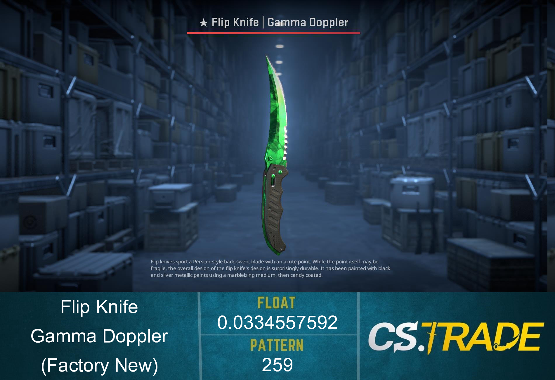 ★ Flip Knife | Gamma Doppler Emerald (Factory New) Screenshot
