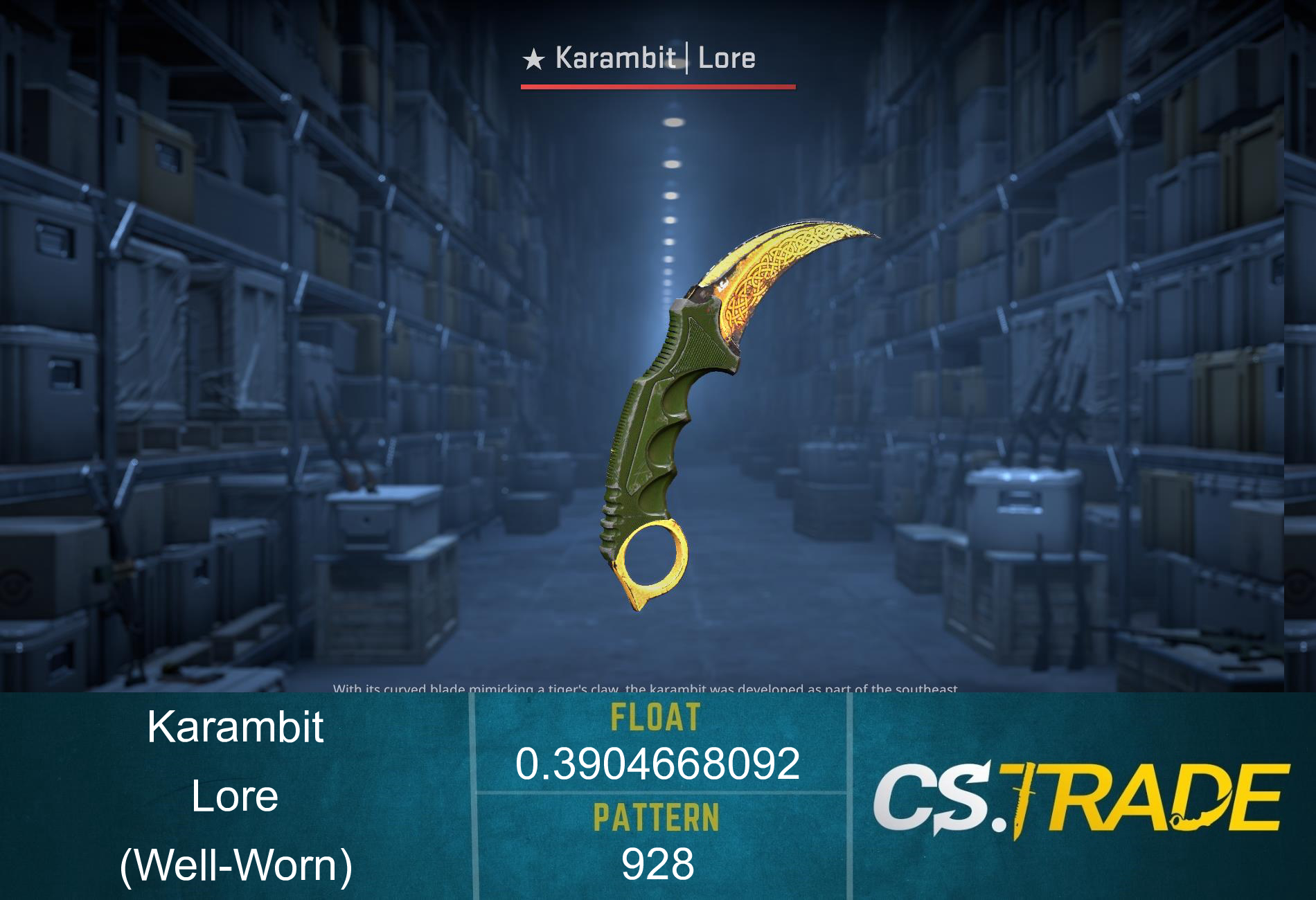 ★ Karambit | Lore (Well-Worn) Screenshot