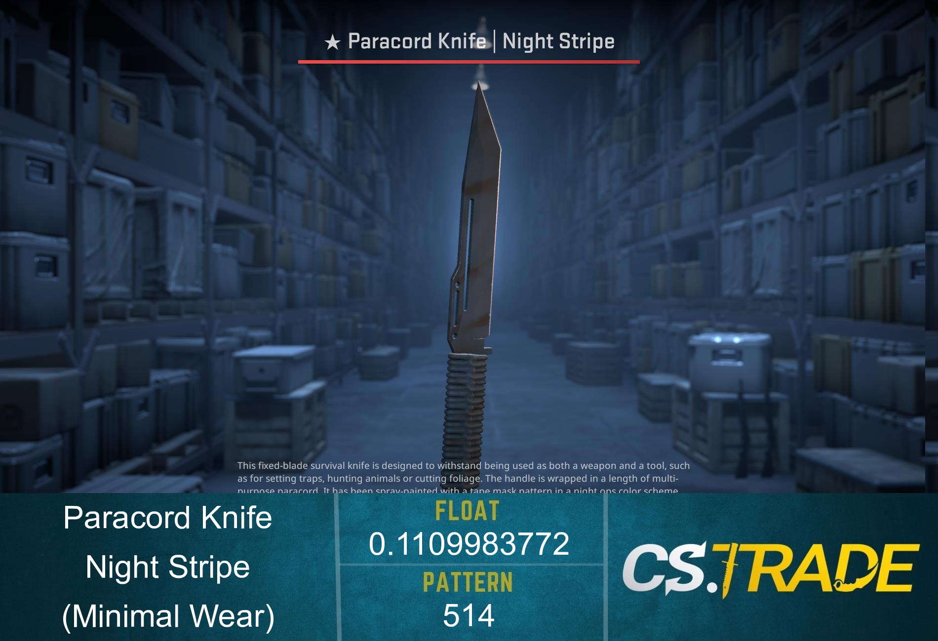 ★ Paracord Knife | Night Stripe (Minimal Wear) Screenshot
