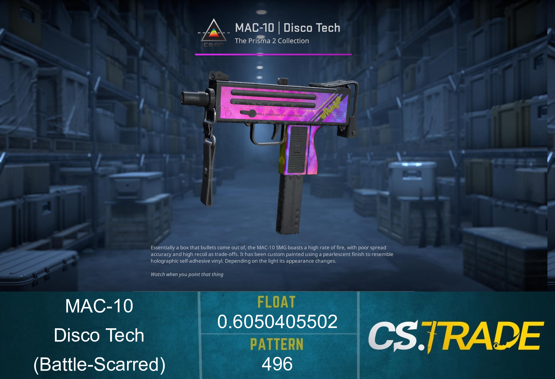StatTrak™ MAC-10 | Disco Tech (Battle-Scarred) Screenshot