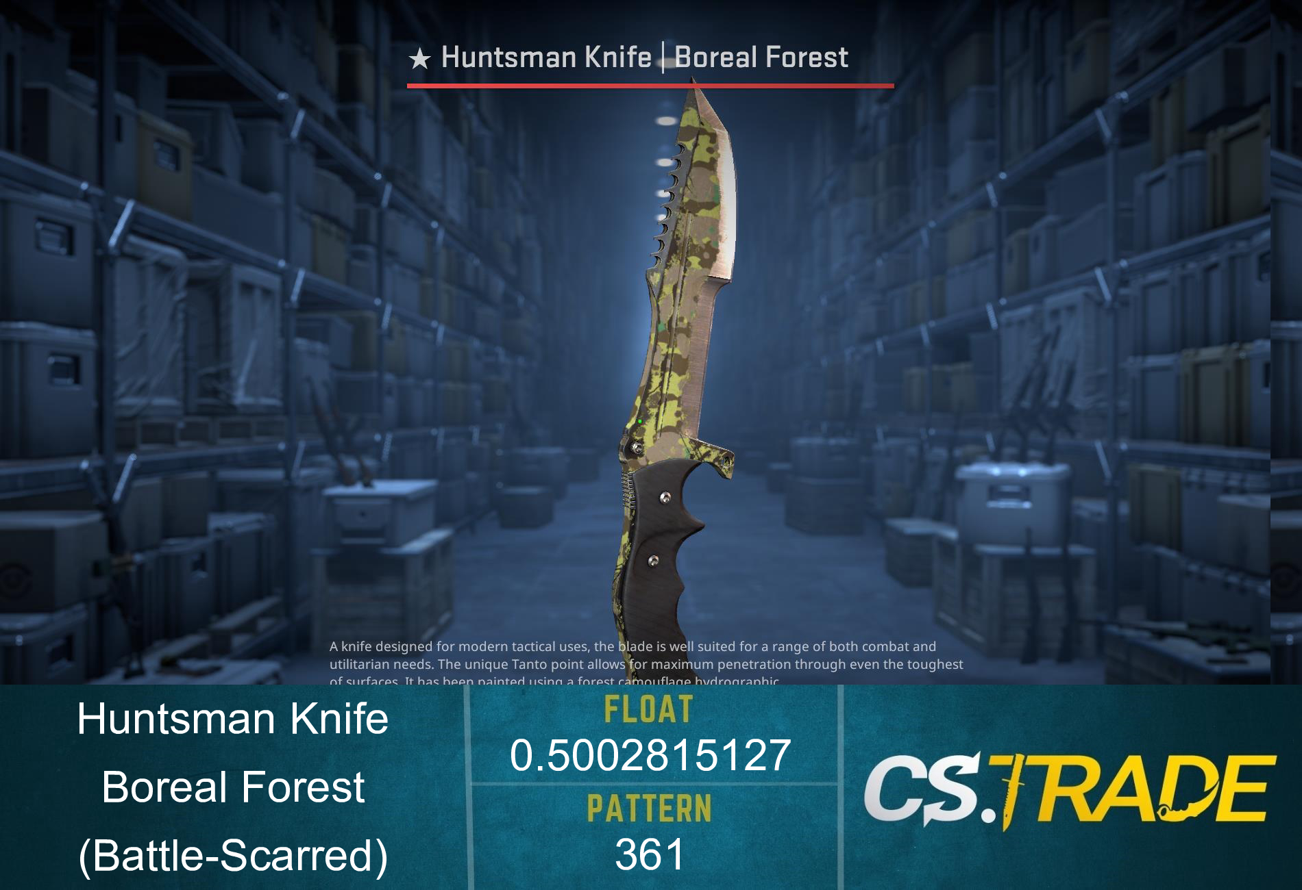 ★ StatTrak™ Huntsman Knife | Boreal Forest (Battle-Scarred) Screenshot