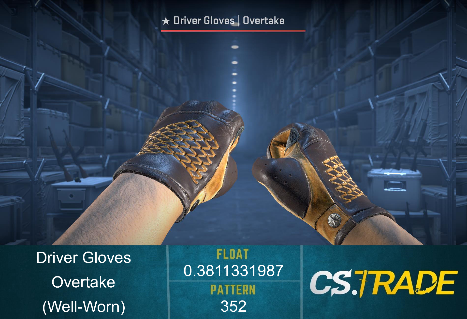 ★ Driver Gloves | Overtake (Well-Worn) Screenshot
