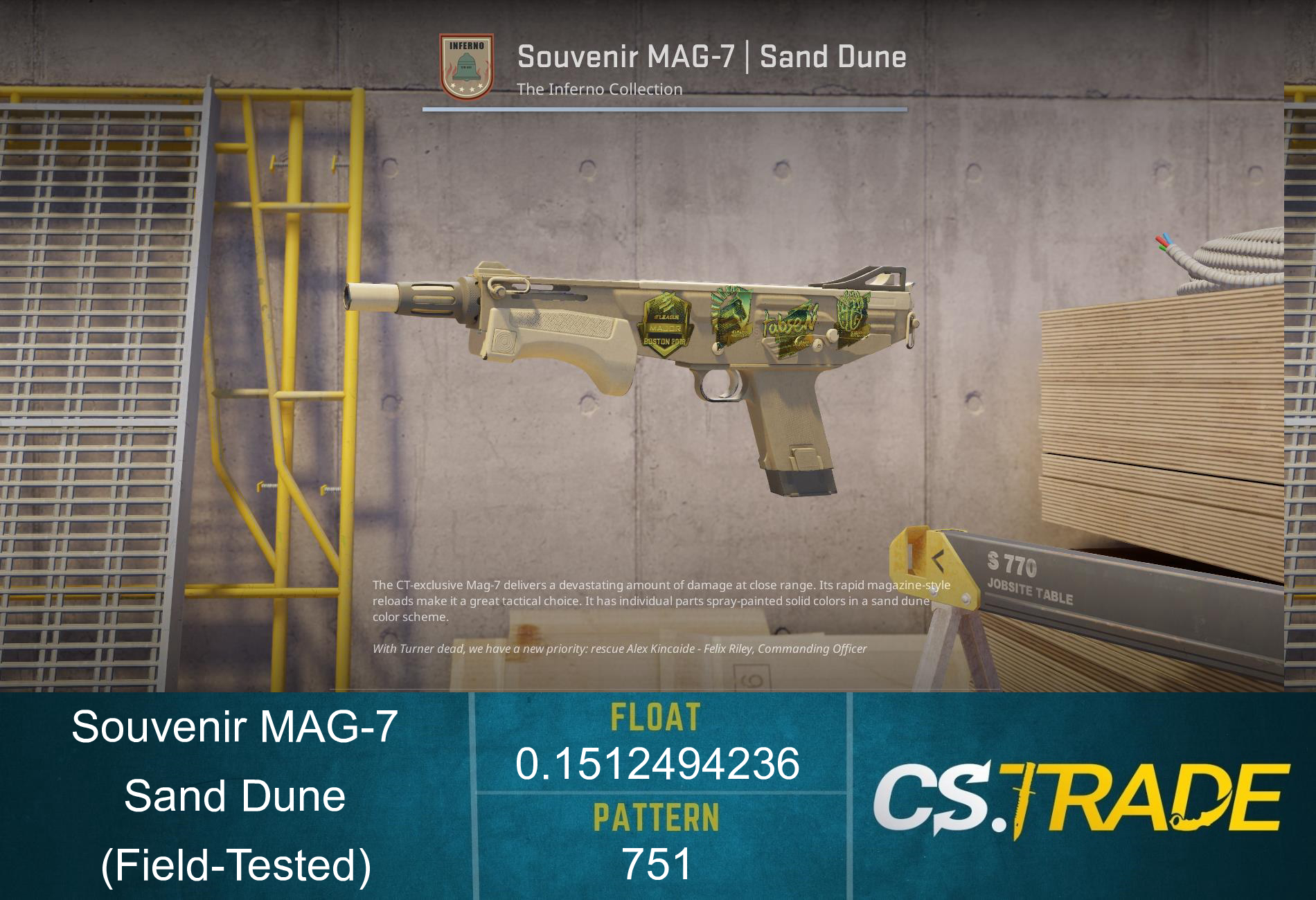 Souvenir MAG-7 | Sand Dune (Field-Tested) Screenshot