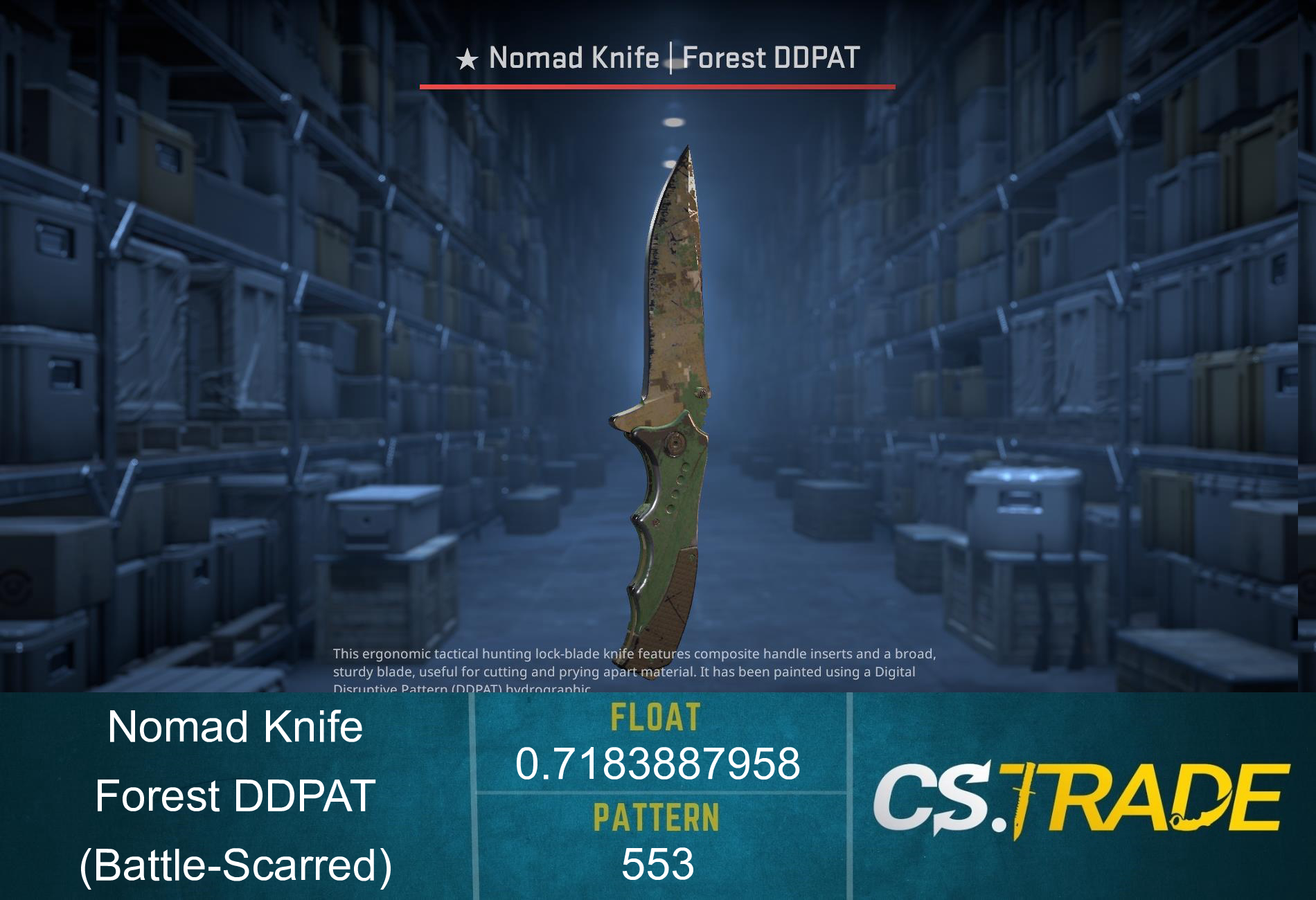 ★ StatTrak™ Nomad Knife | Forest DDPAT (Battle-Scarred) Screenshot