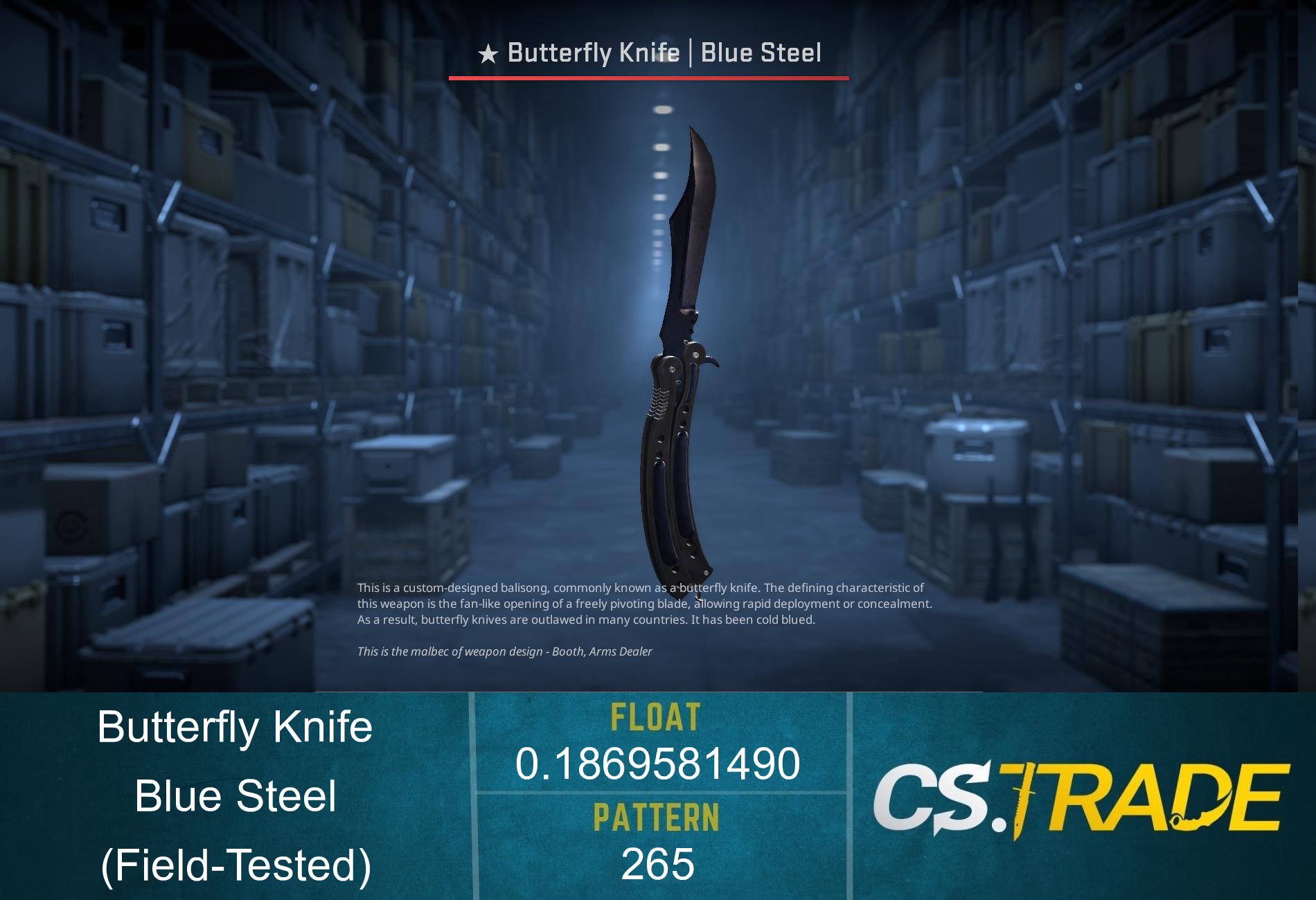 ★ Butterfly Knife | Blue Steel (Field-Tested) Screenshot