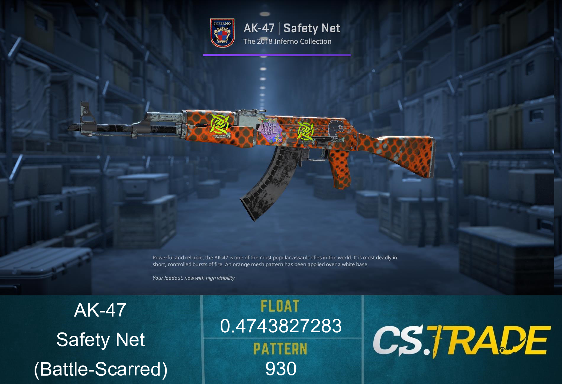 Souvenir AK-47 | Safety Net (Battle-Scarred) Screenshot