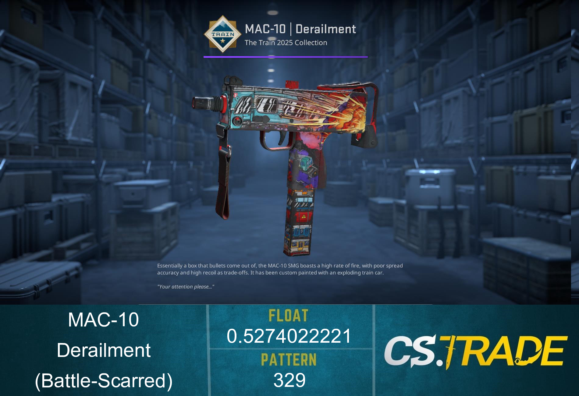 MAC-10 | Derailment (Battle-Scarred) Screenshot