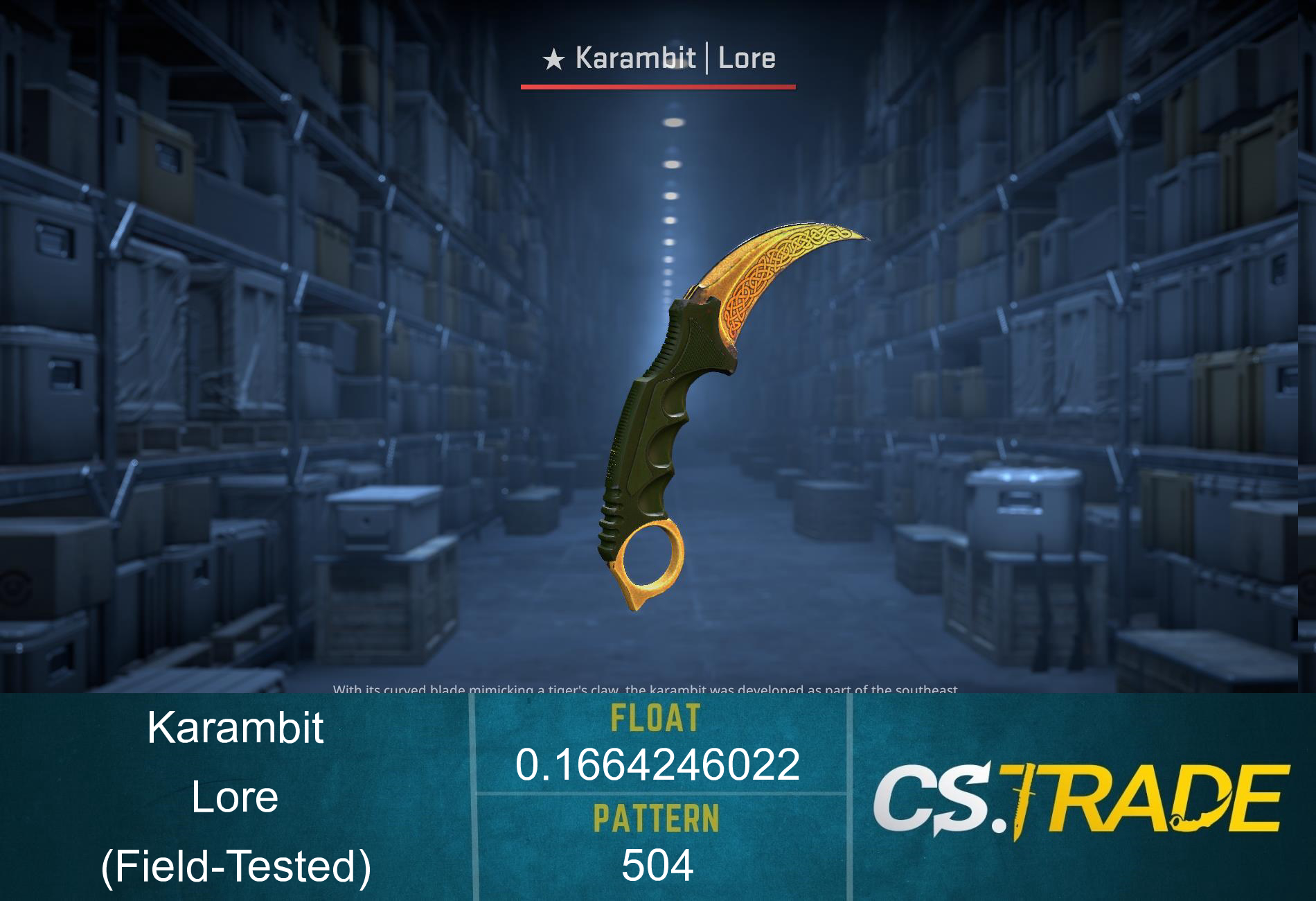 ★ StatTrak™ Karambit | Lore (Field-Tested) Screenshot