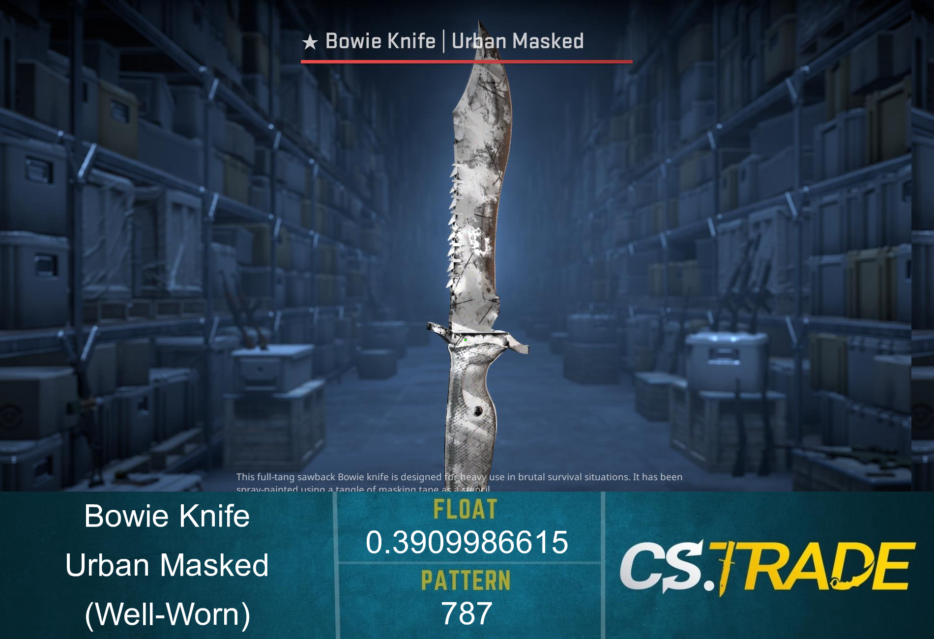 ★ Bowie Knife | Urban Masked (Well-Worn) Screenshot