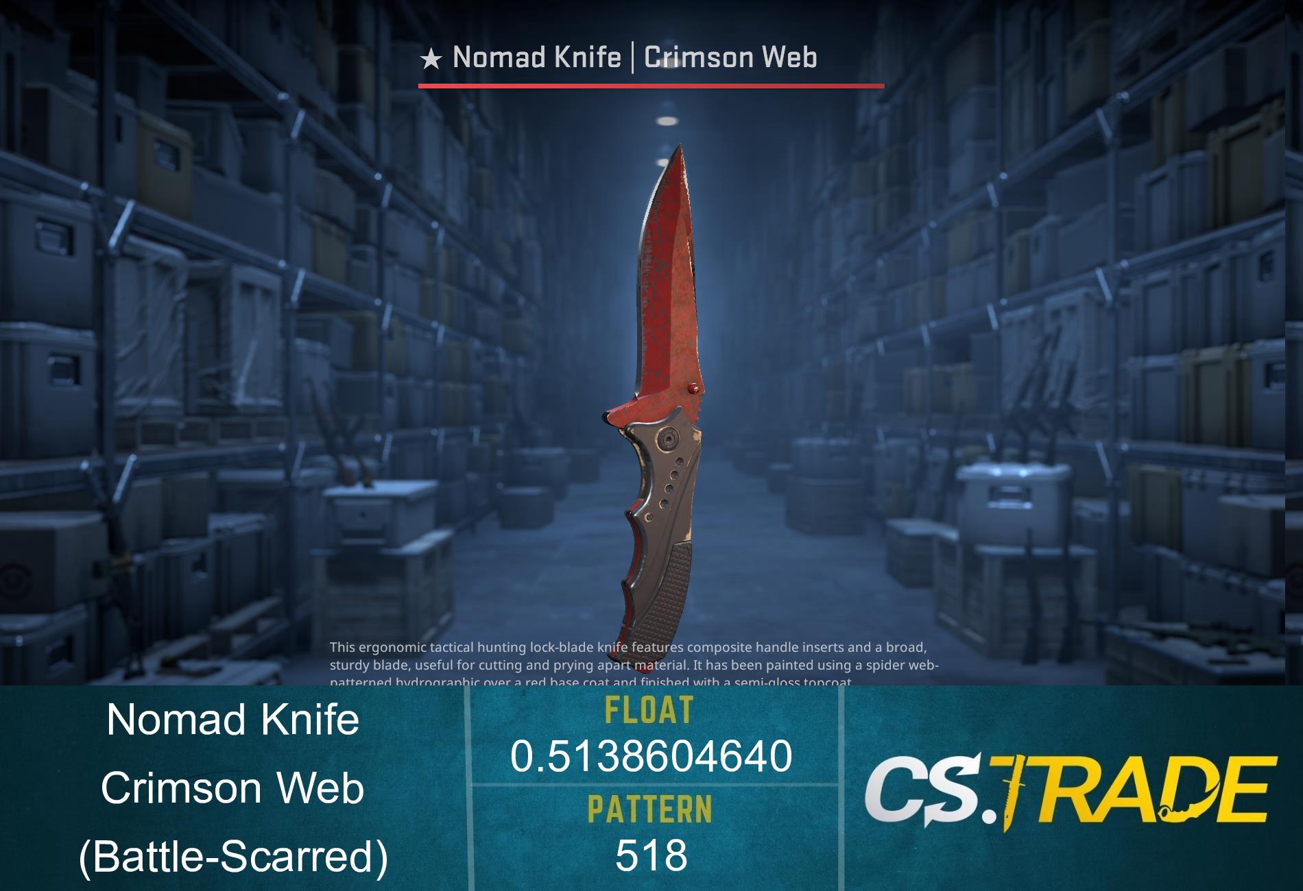 ★ StatTrak™ Nomad Knife | Crimson Web (Battle-Scarred) Screenshot