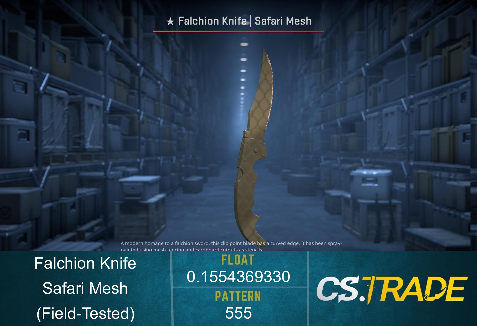 ★ Falchion Knife | Safari Mesh (Field-Tested) Screenshot