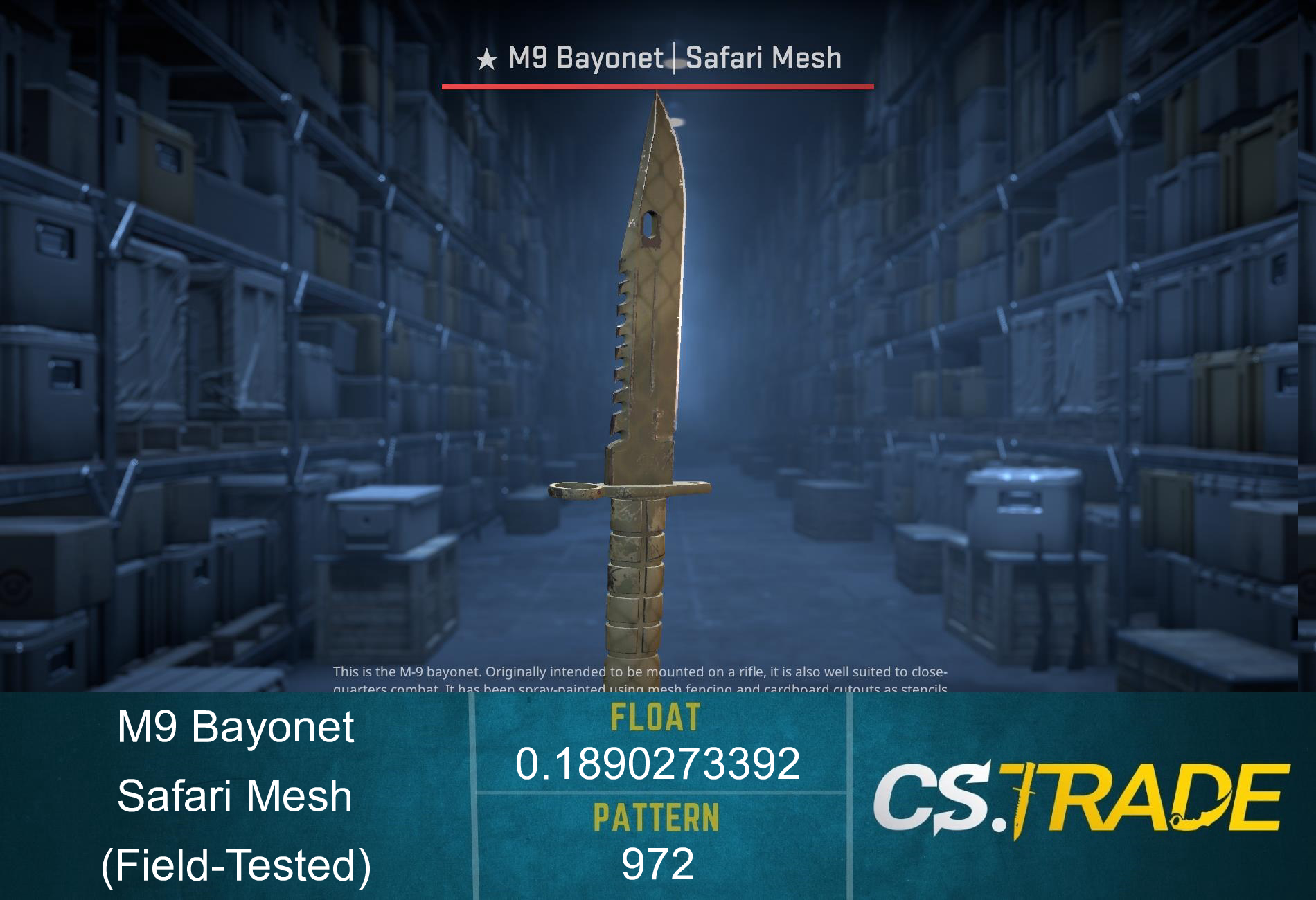 ★ StatTrak™ M9 Bayonet | Safari Mesh (Field-Tested) Screenshot