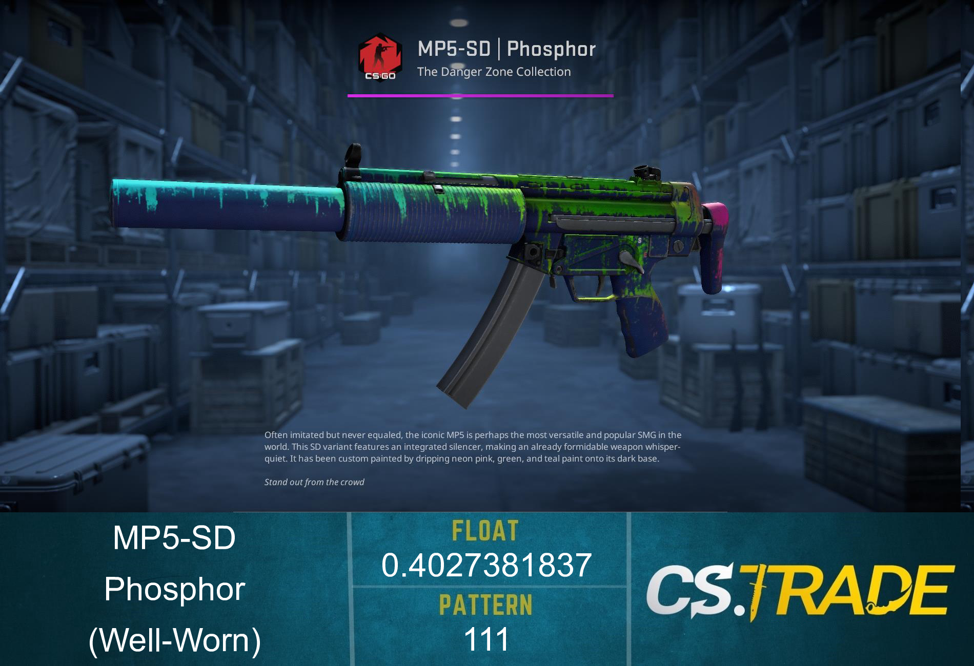 MP5-SD | Phosphor (Well-Worn) Screenshot