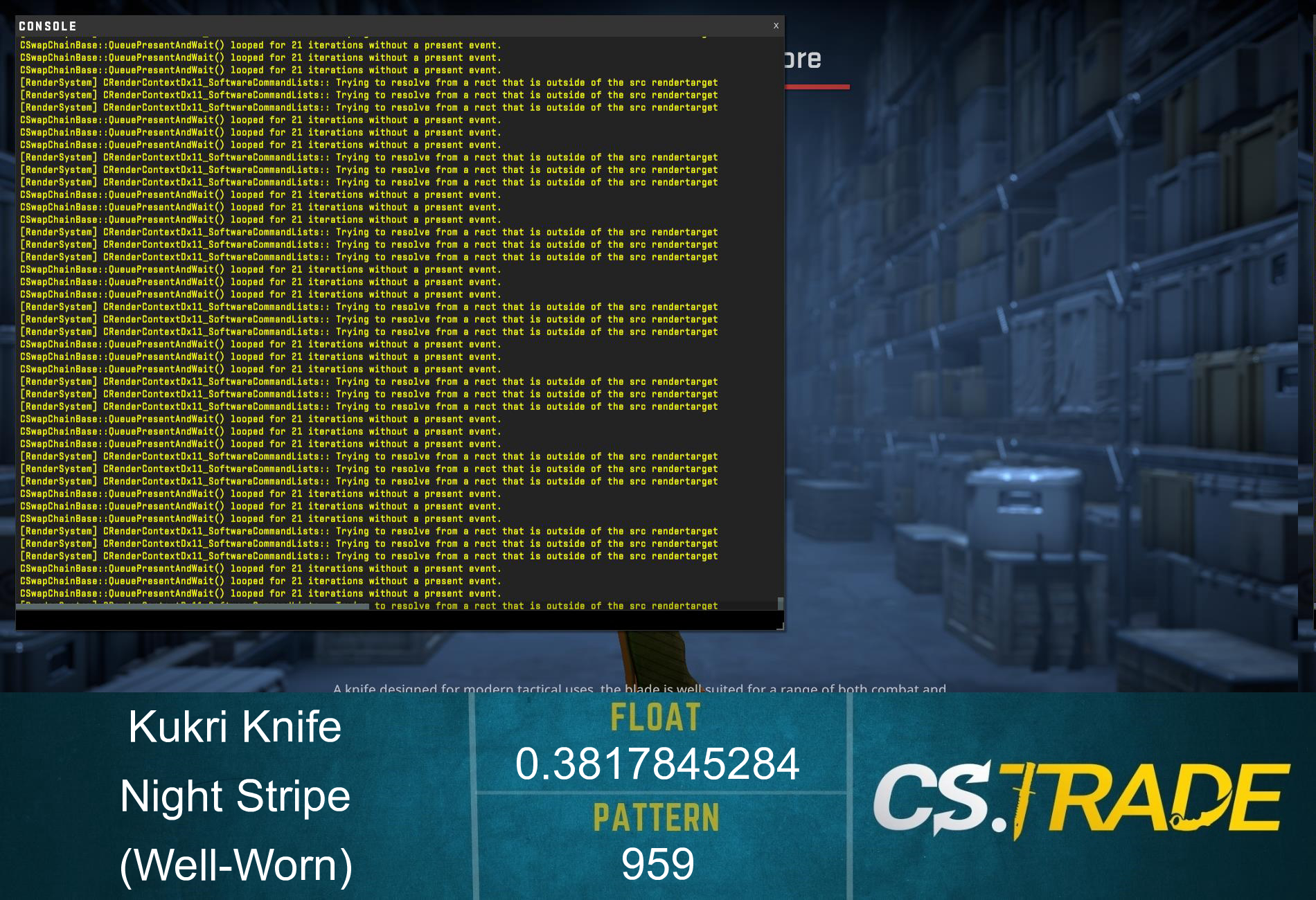 ★ Kukri Knife | Night Stripe (Well-Worn) Screenshot