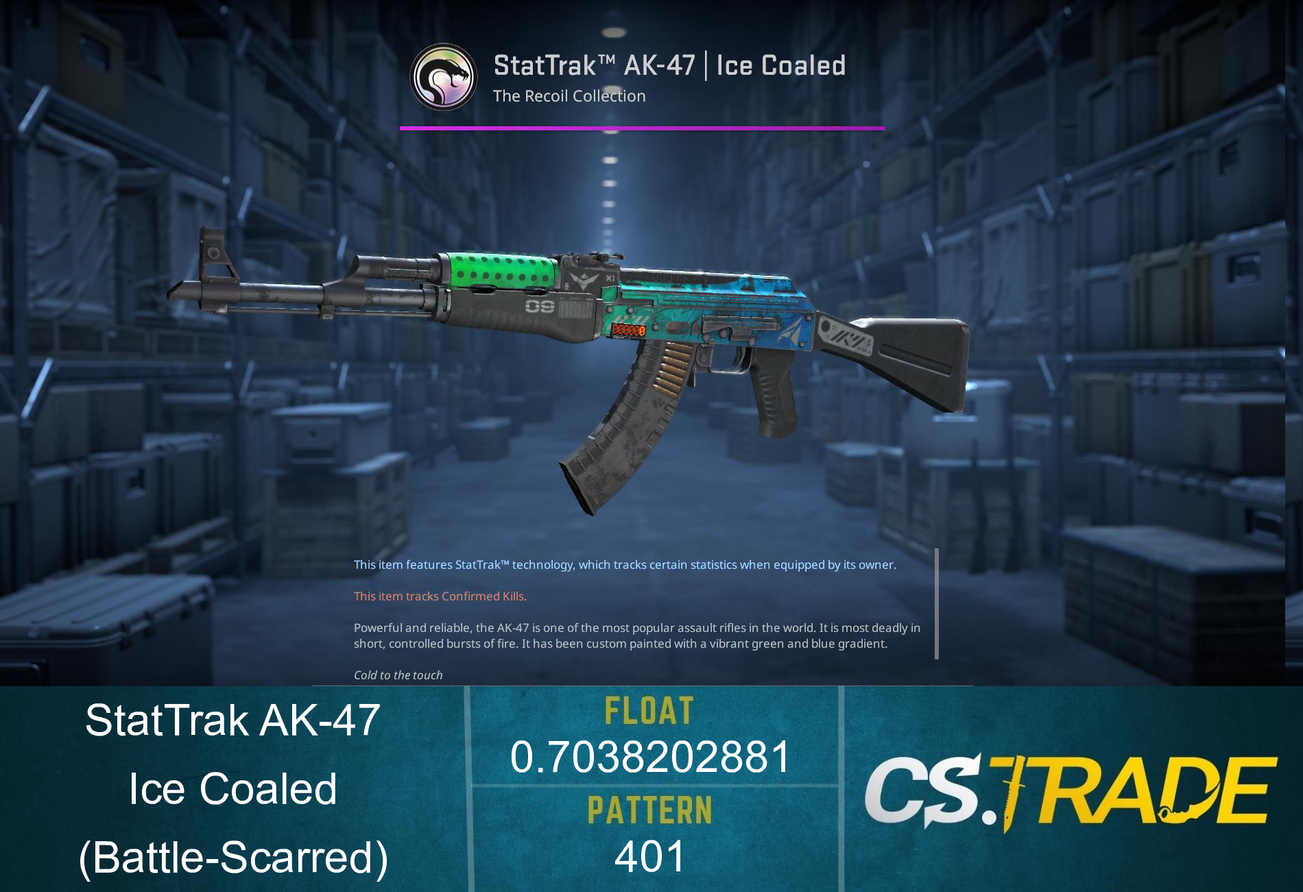 StatTrak™ AK-47 | Ice Coaled (Battle-Scarred)