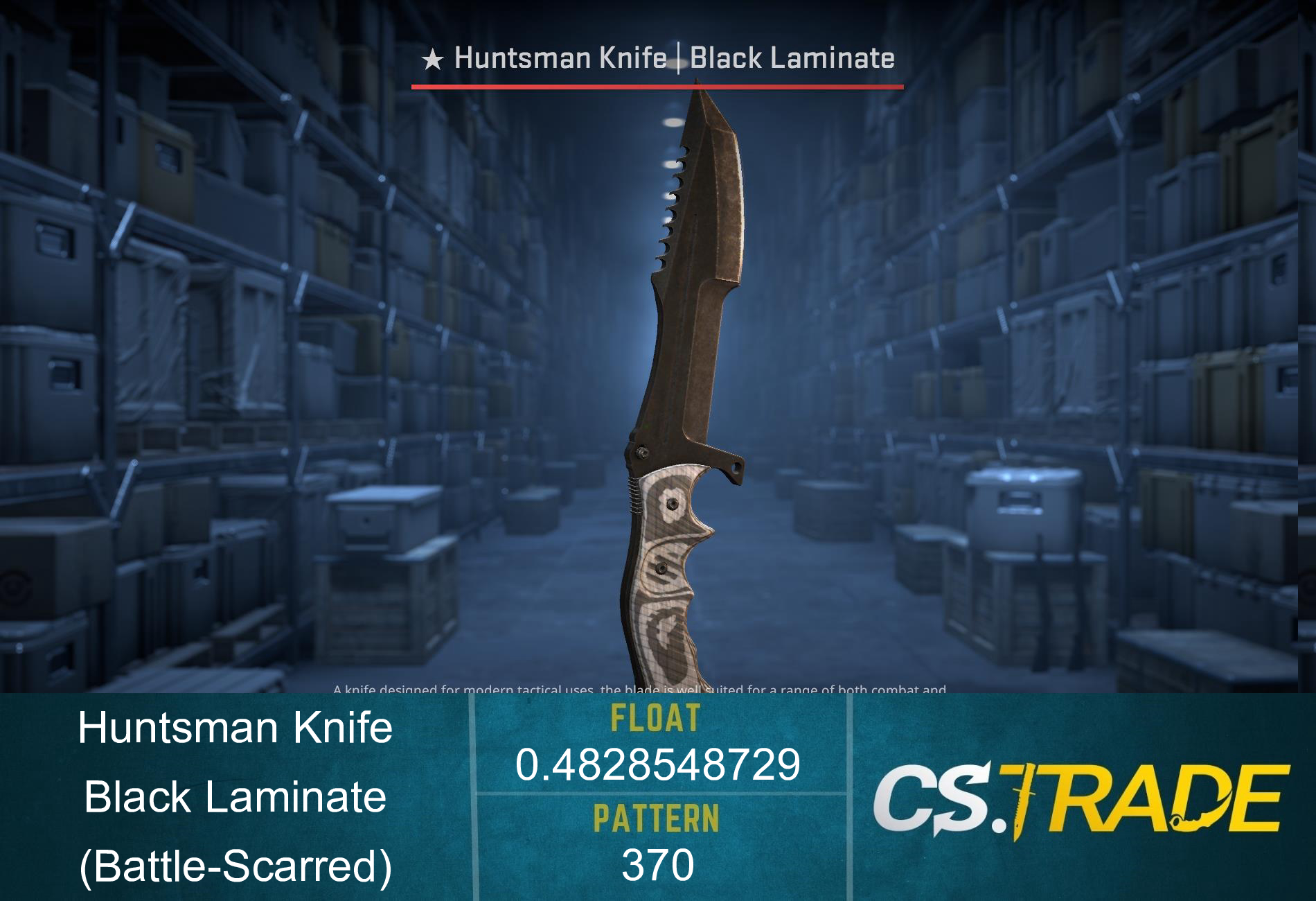 ★ StatTrak™ Huntsman Knife | Black Laminate (Battle-Scarred) Screenshot