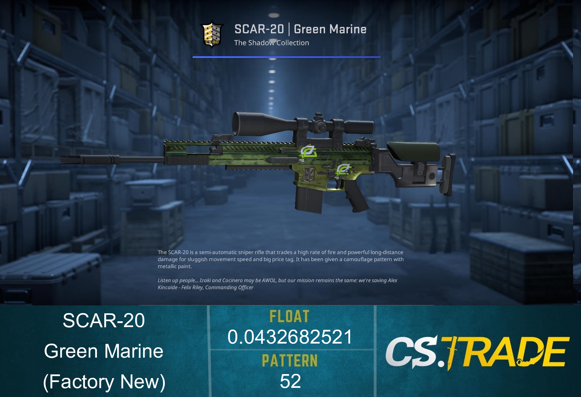 SCAR-20 | Green Marine (Factory New) Screenshot