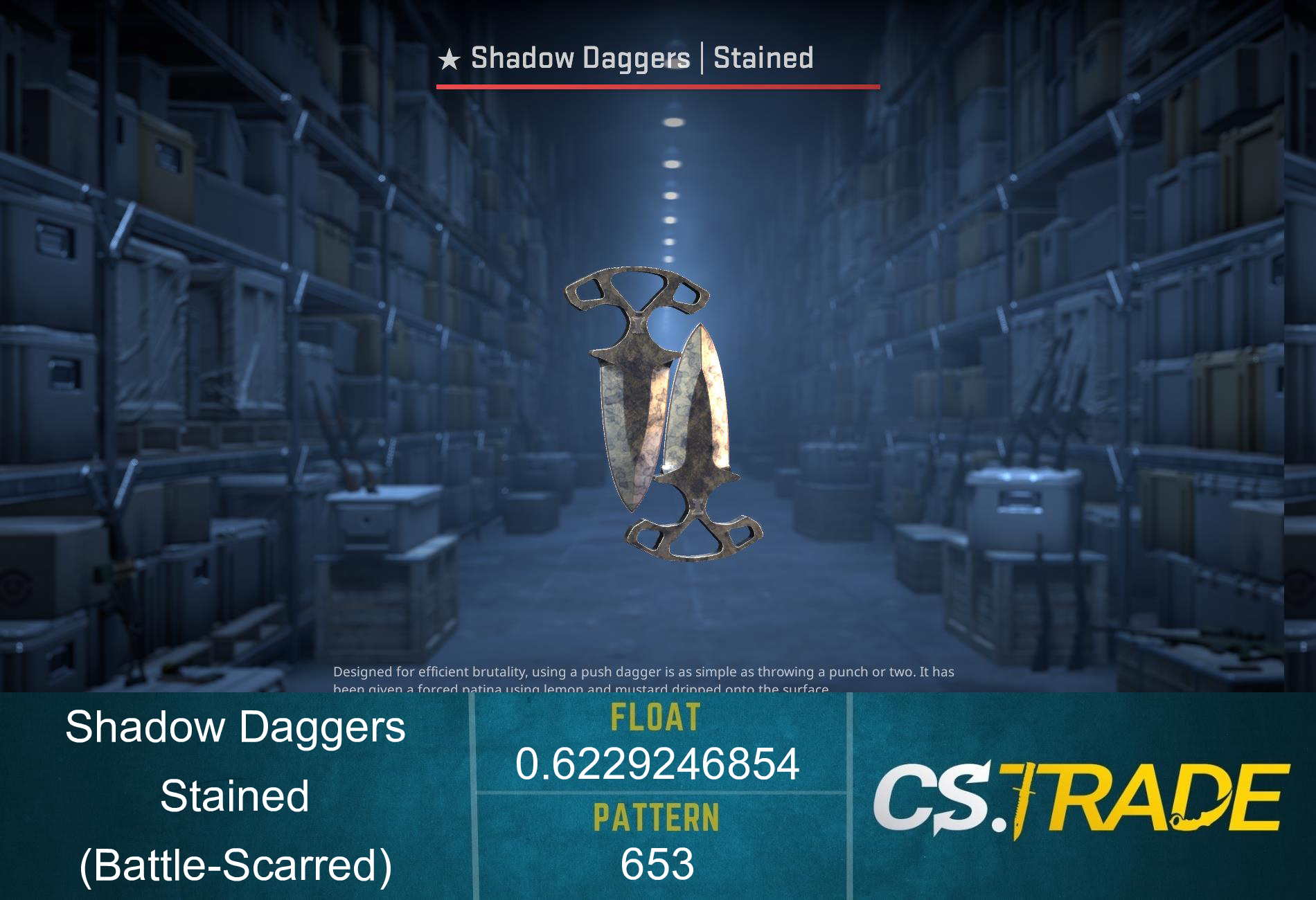 ★ StatTrak™ Shadow Daggers | Stained (Battle-Scarred) Screenshot