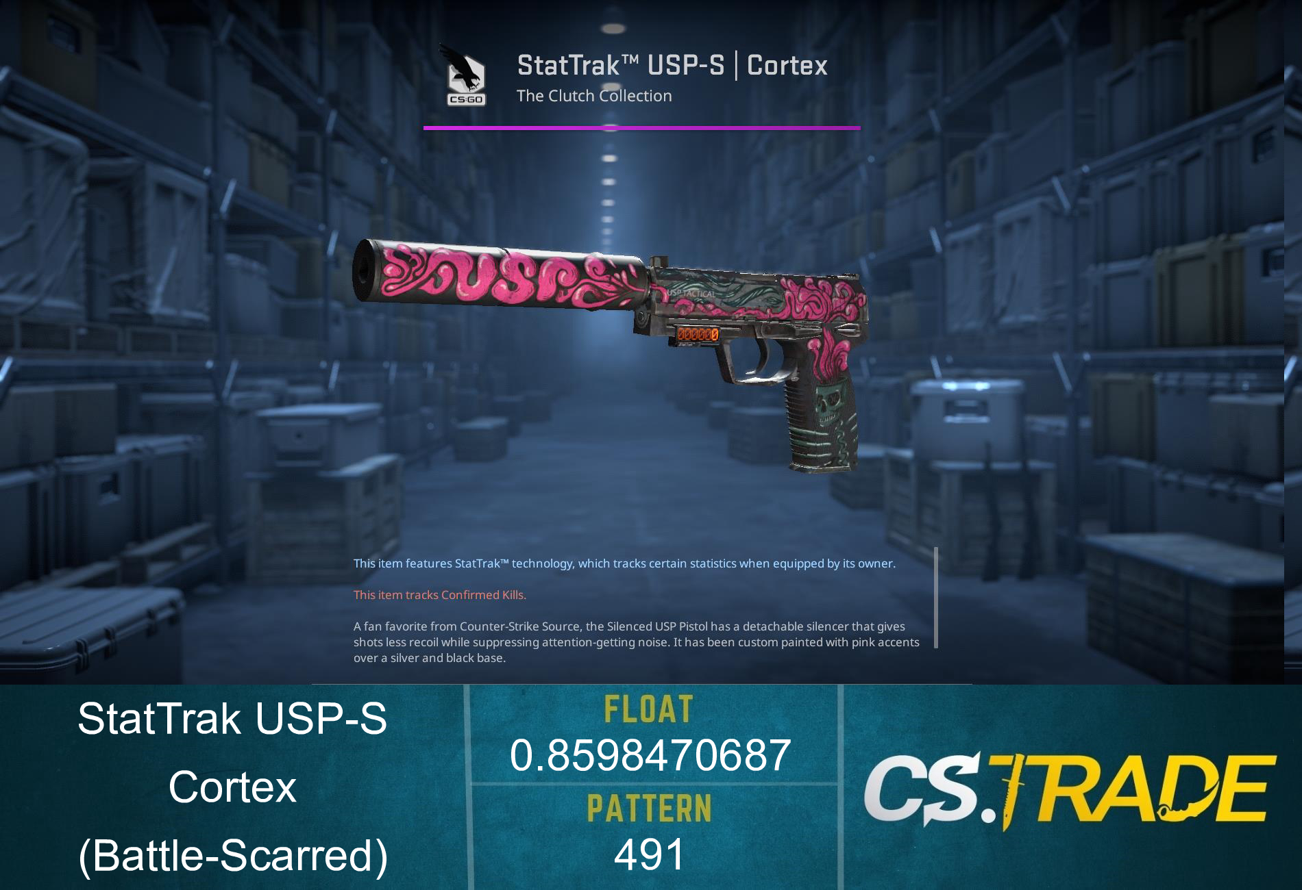 StatTrak™ USP-S | Cortex (Battle-Scarred)