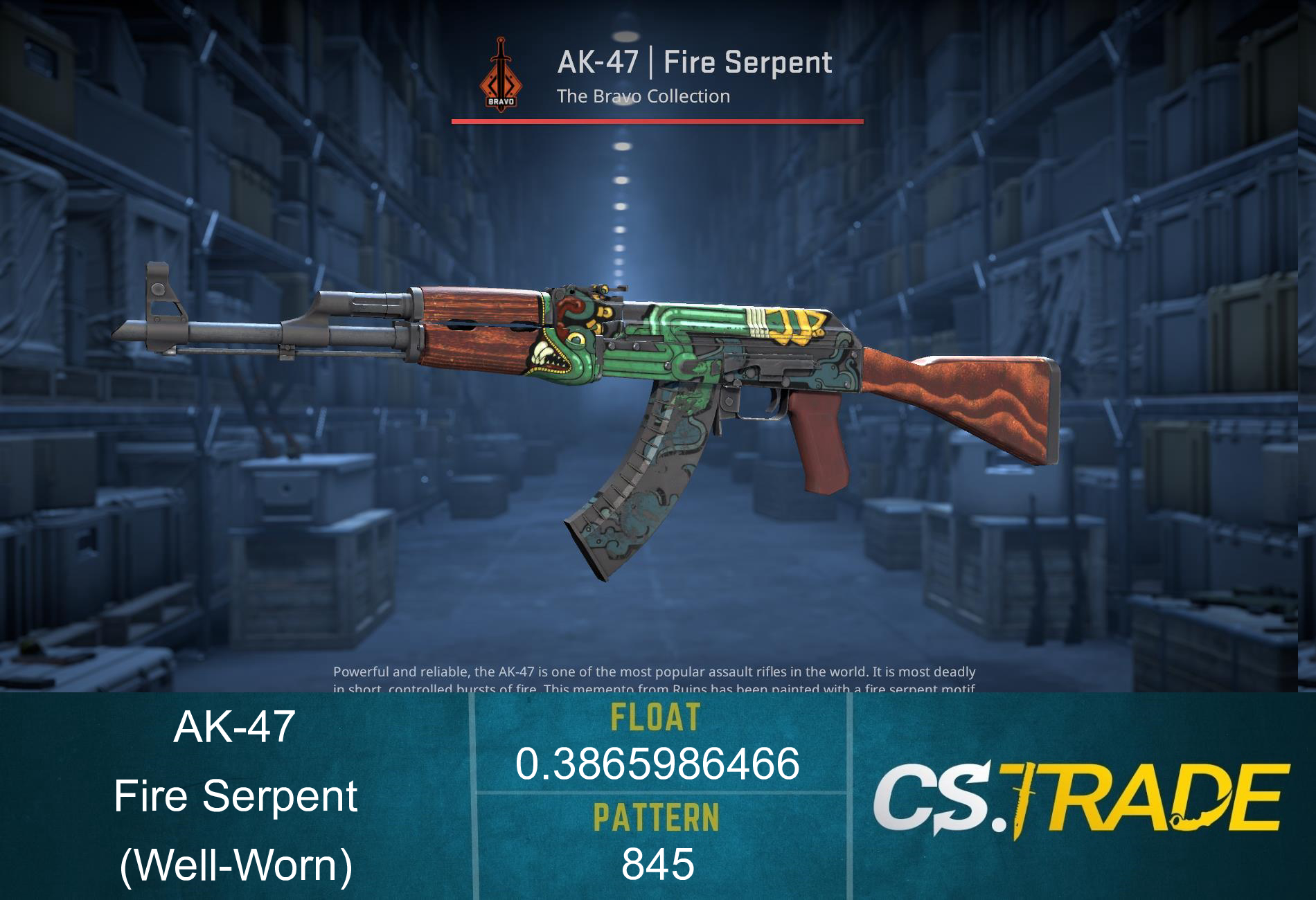 StatTrak™ AK-47 | Fire Serpent (Well-Worn) Screenshot