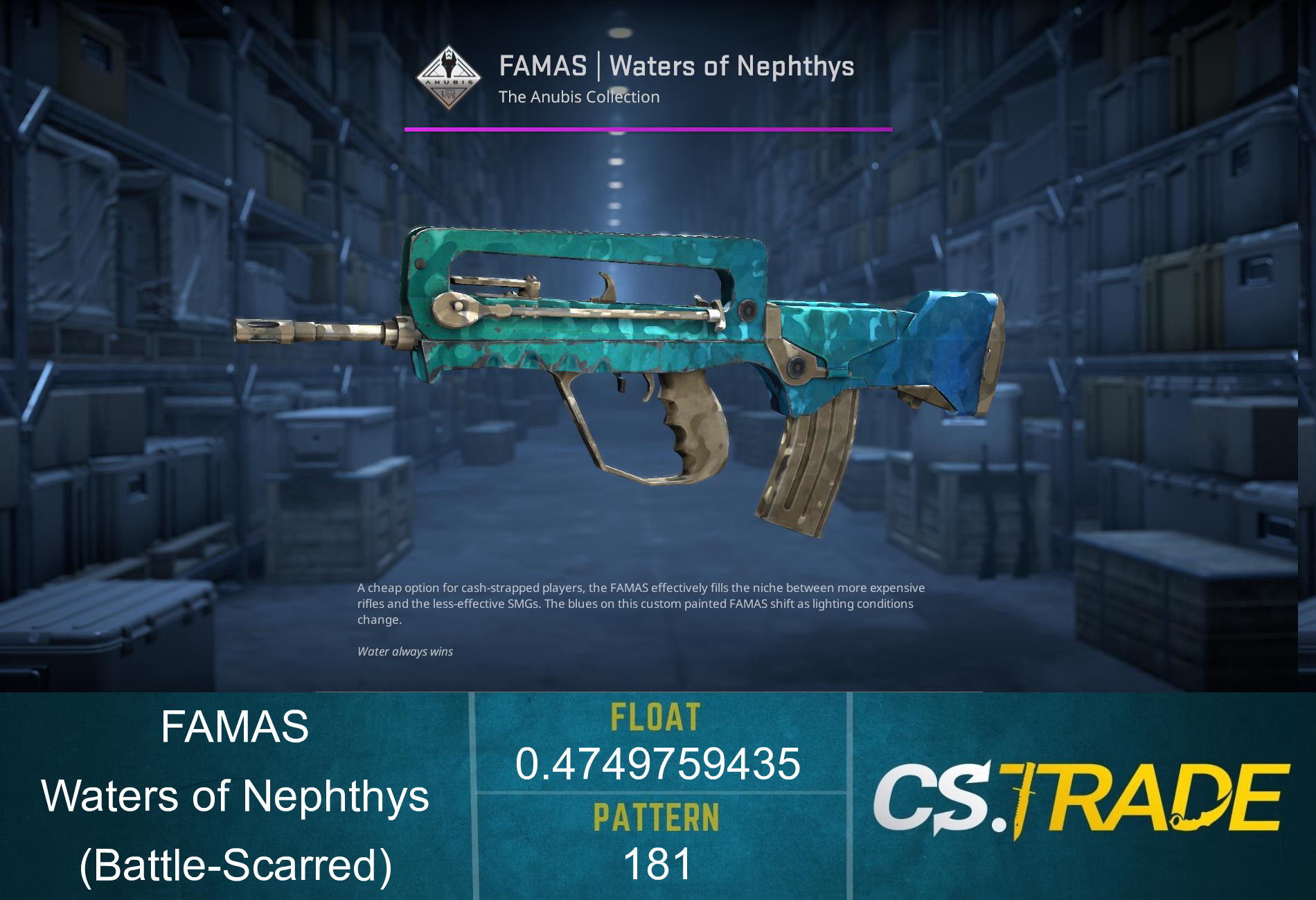 FAMAS | Waters of Nephthys (Battle-Scarred) Screenshot