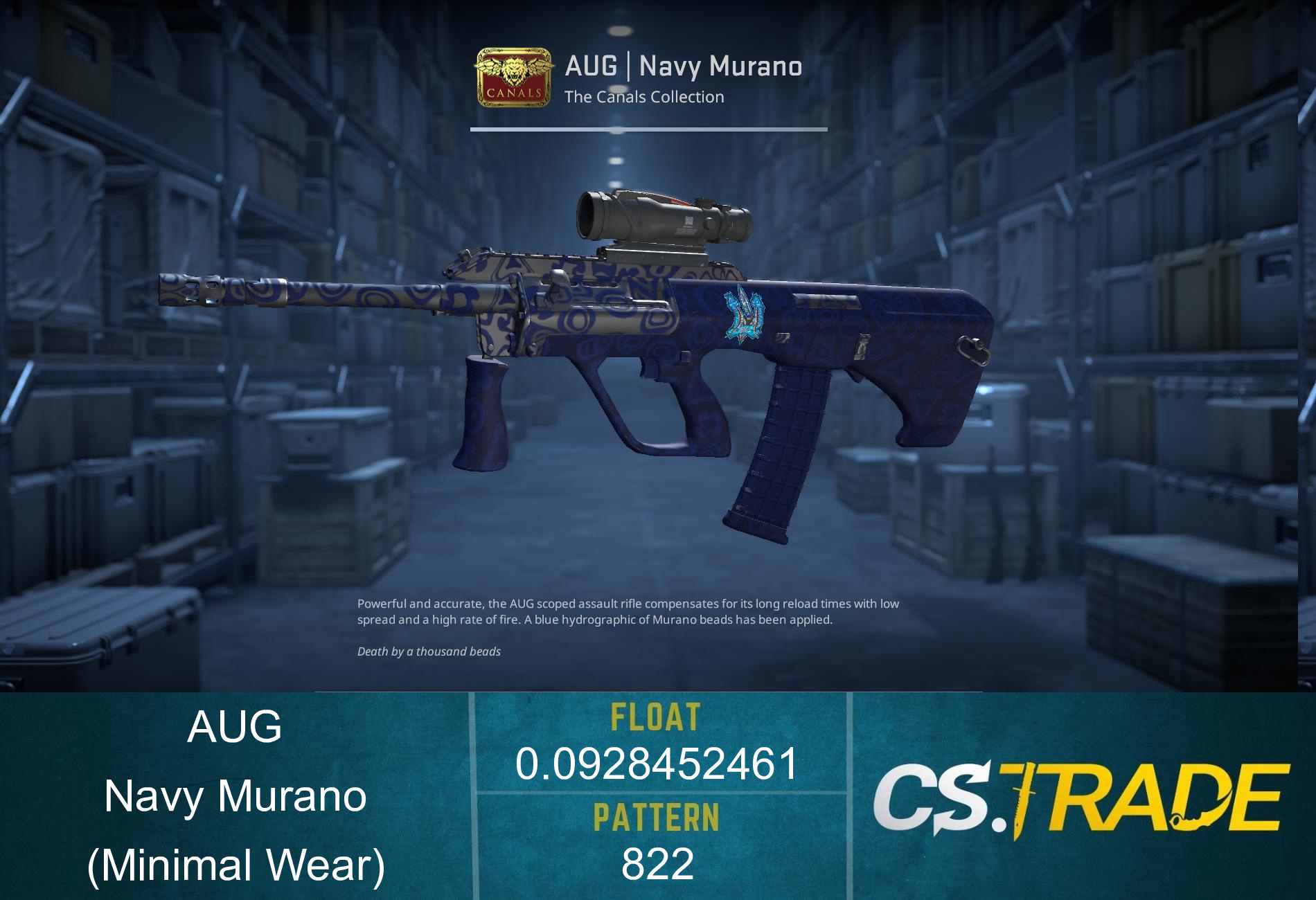 AUG | Navy Murano (Minimal Wear) Screenshot