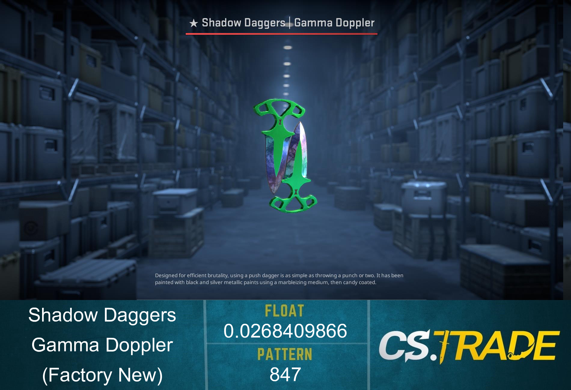 ★ Shadow Daggers | Gamma Doppler Phase 1 (Factory New)
