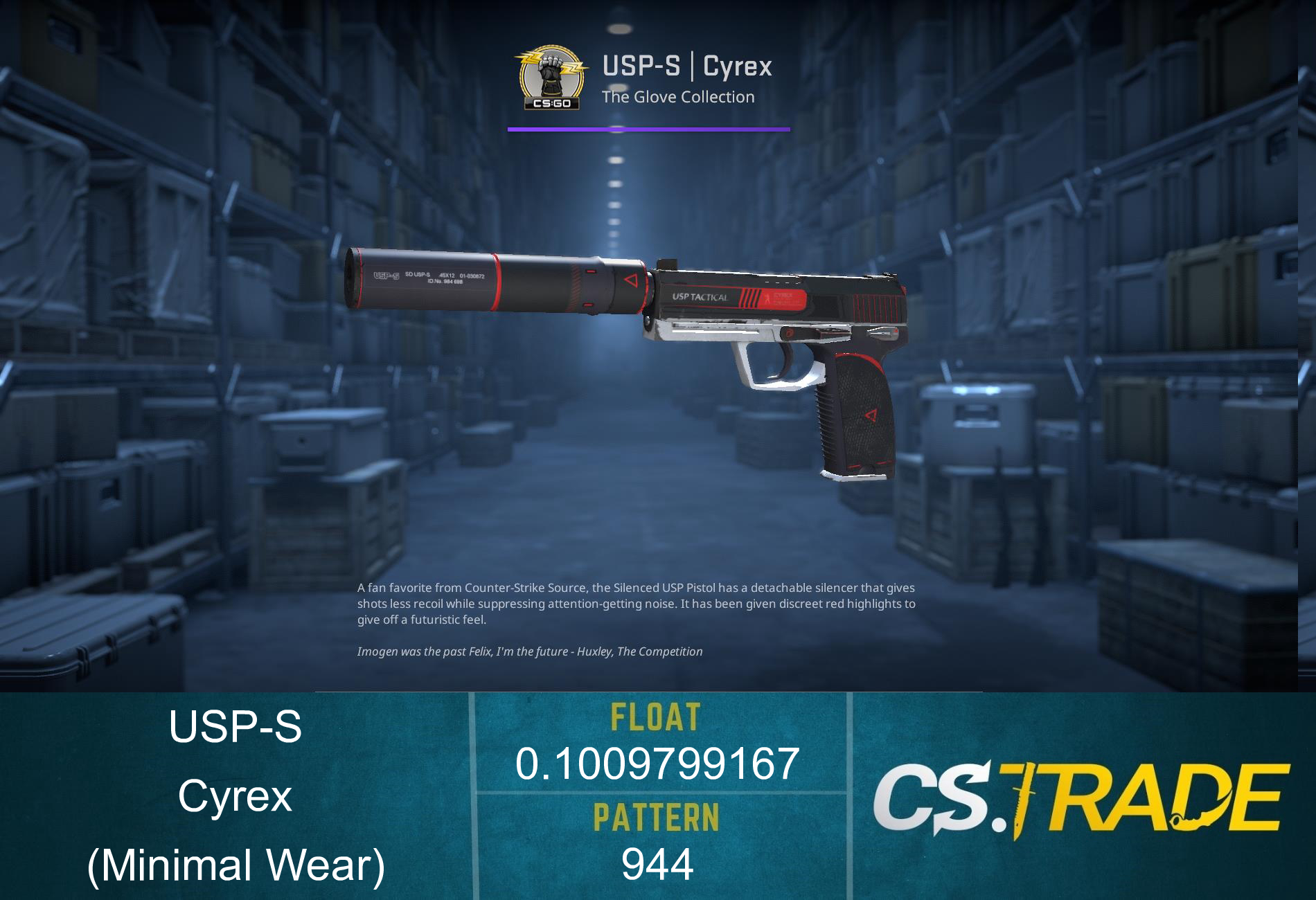 StatTrak™ USP-S | Cyrex (Minimal Wear) Screenshot