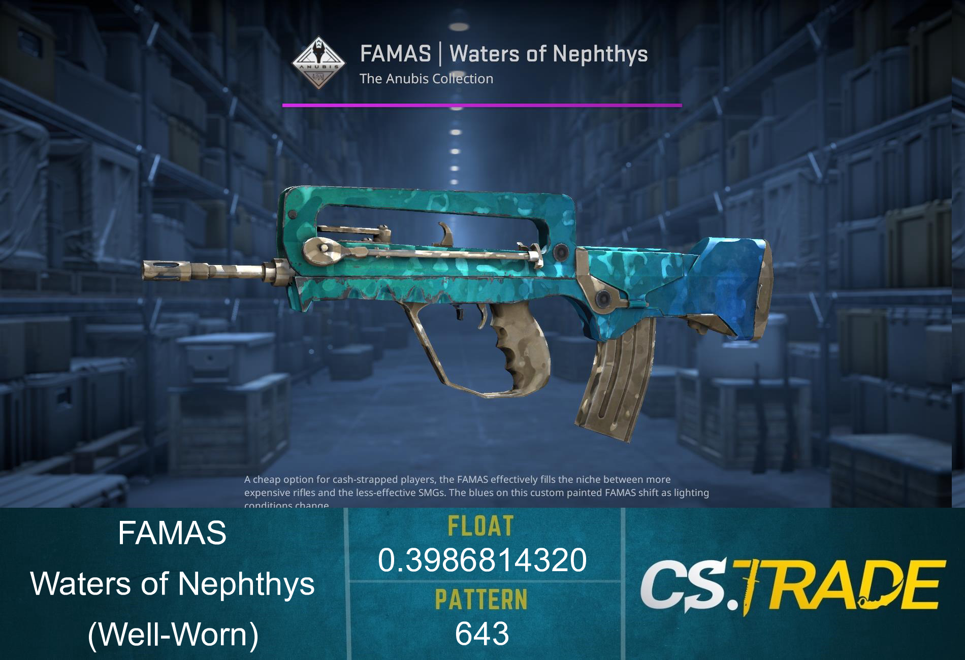 Souvenir FAMAS | Waters of Nephthys (Well-Worn) Screenshot
