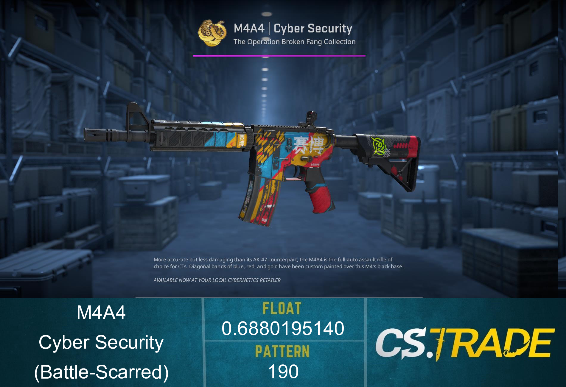 M4A4 | Cyber Security (Battle-Scarred)