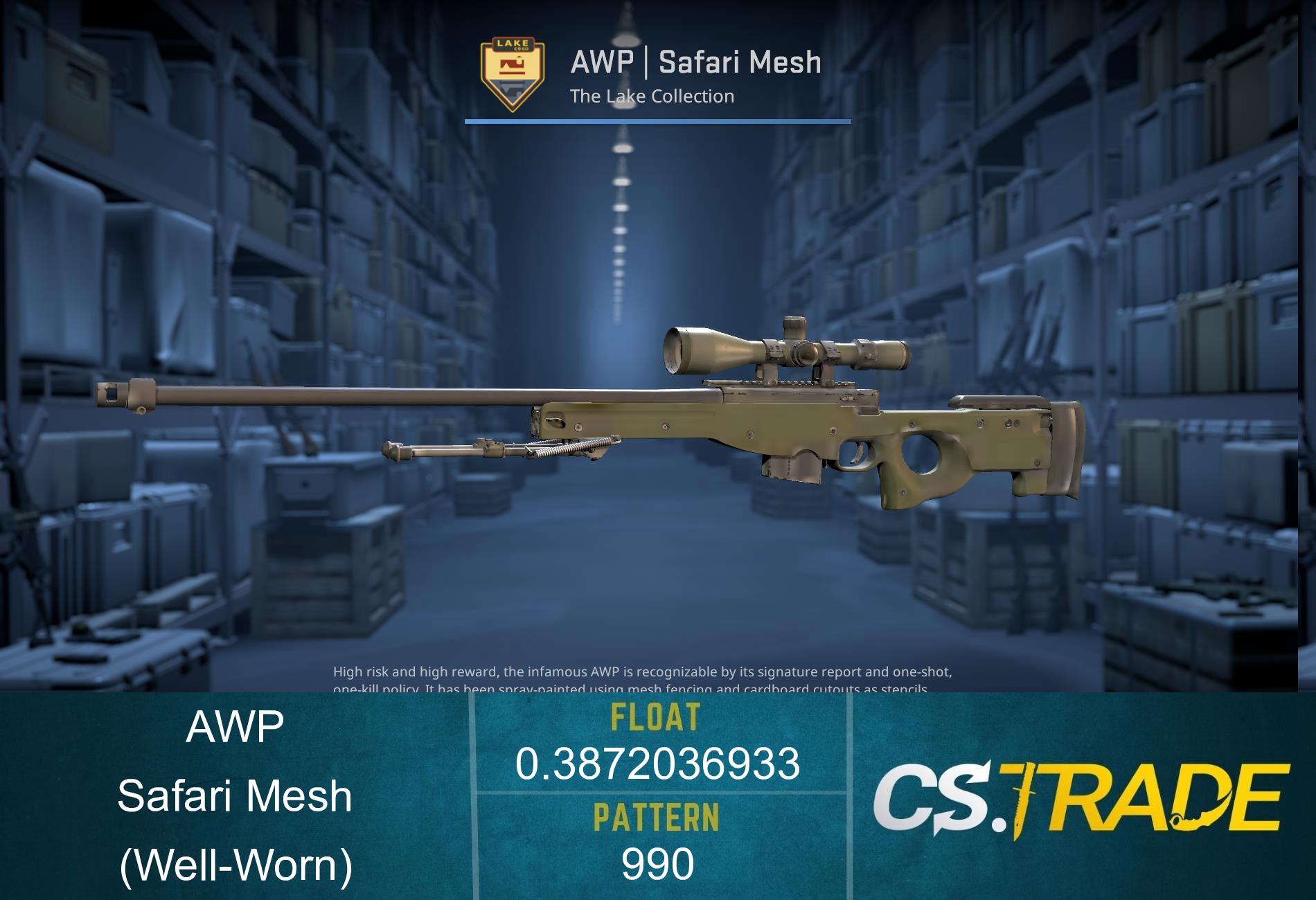 AWP | Safari Mesh (Well-Worn) Screenshot