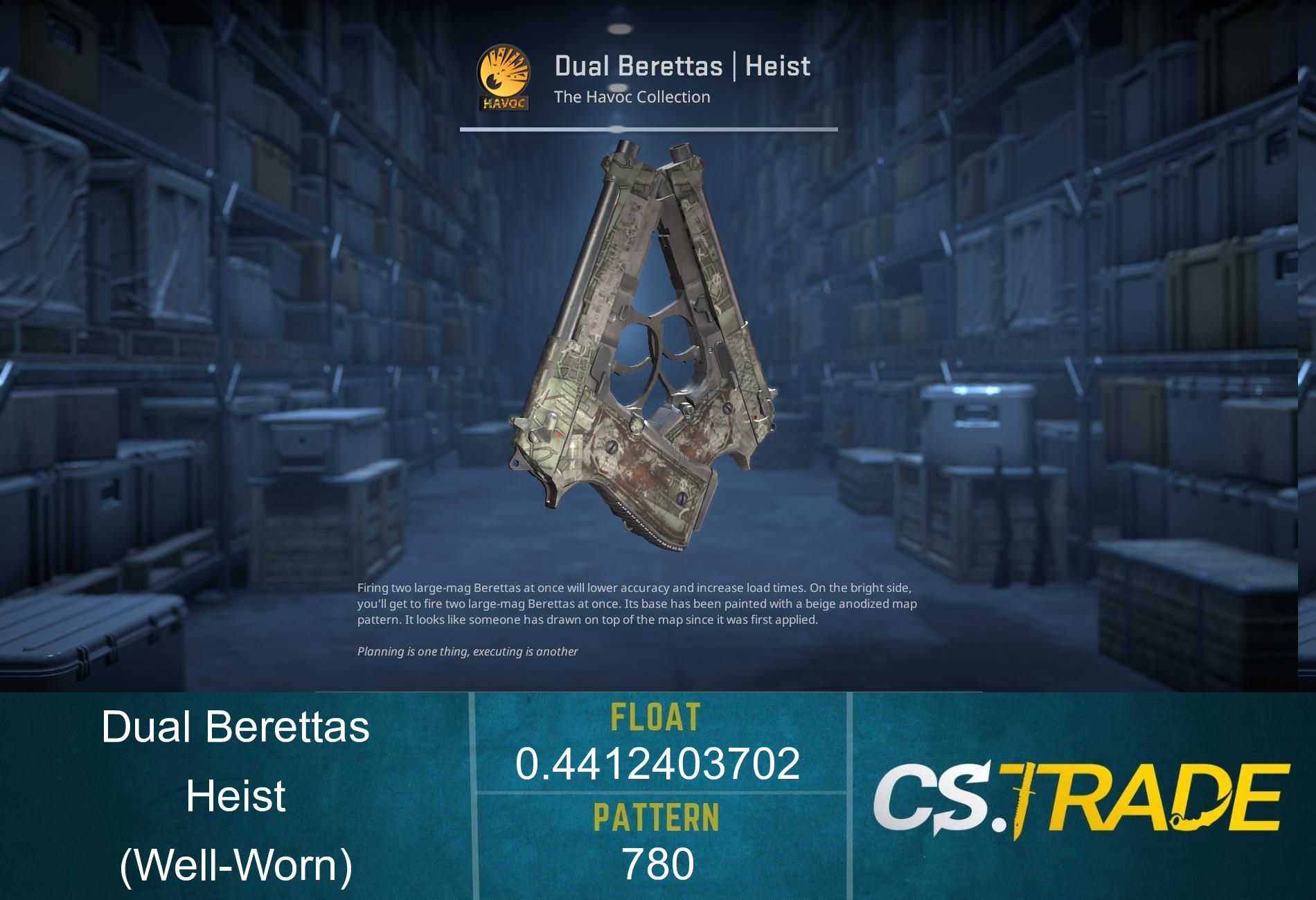 Dual Berettas | Heist (Factory New) Screenshot