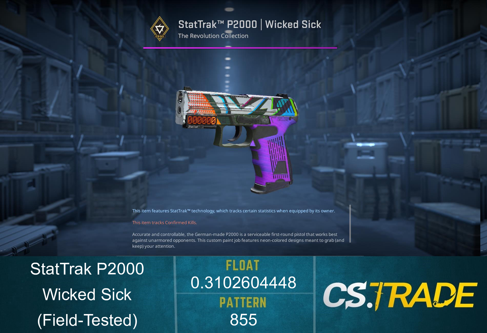 StatTrak™ P2000 | Wicked Sick (Field-Tested)