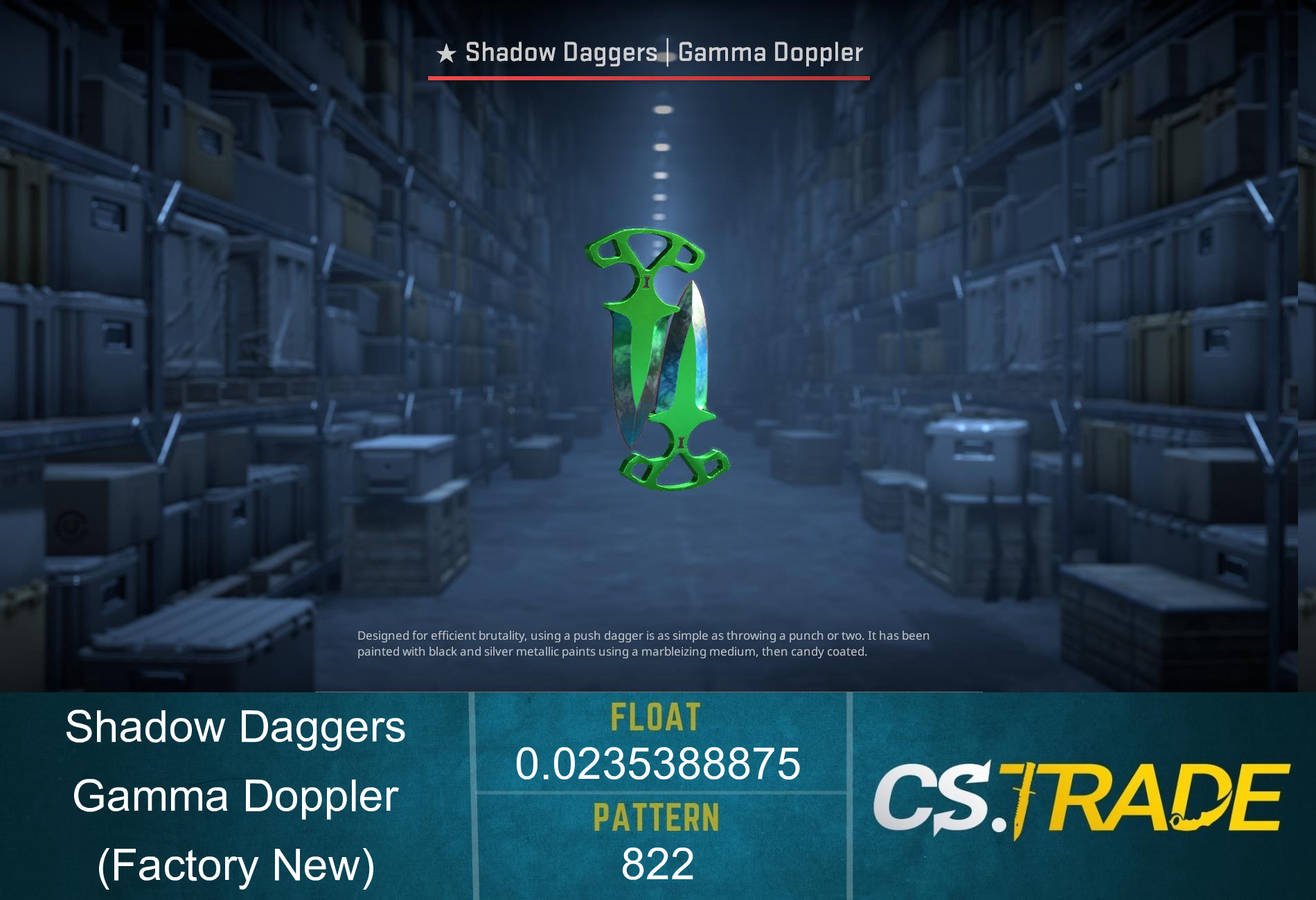 ★ Shadow Daggers | Gamma Doppler Phase 3 (Factory New) Screenshot