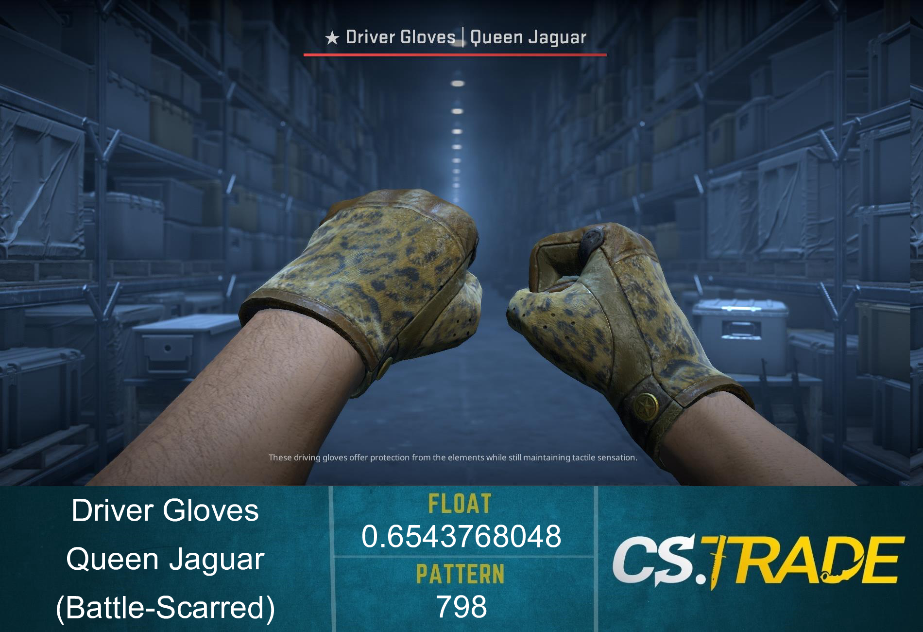 ★ Driver Gloves | Queen Jaguar (Battle-Scarred)