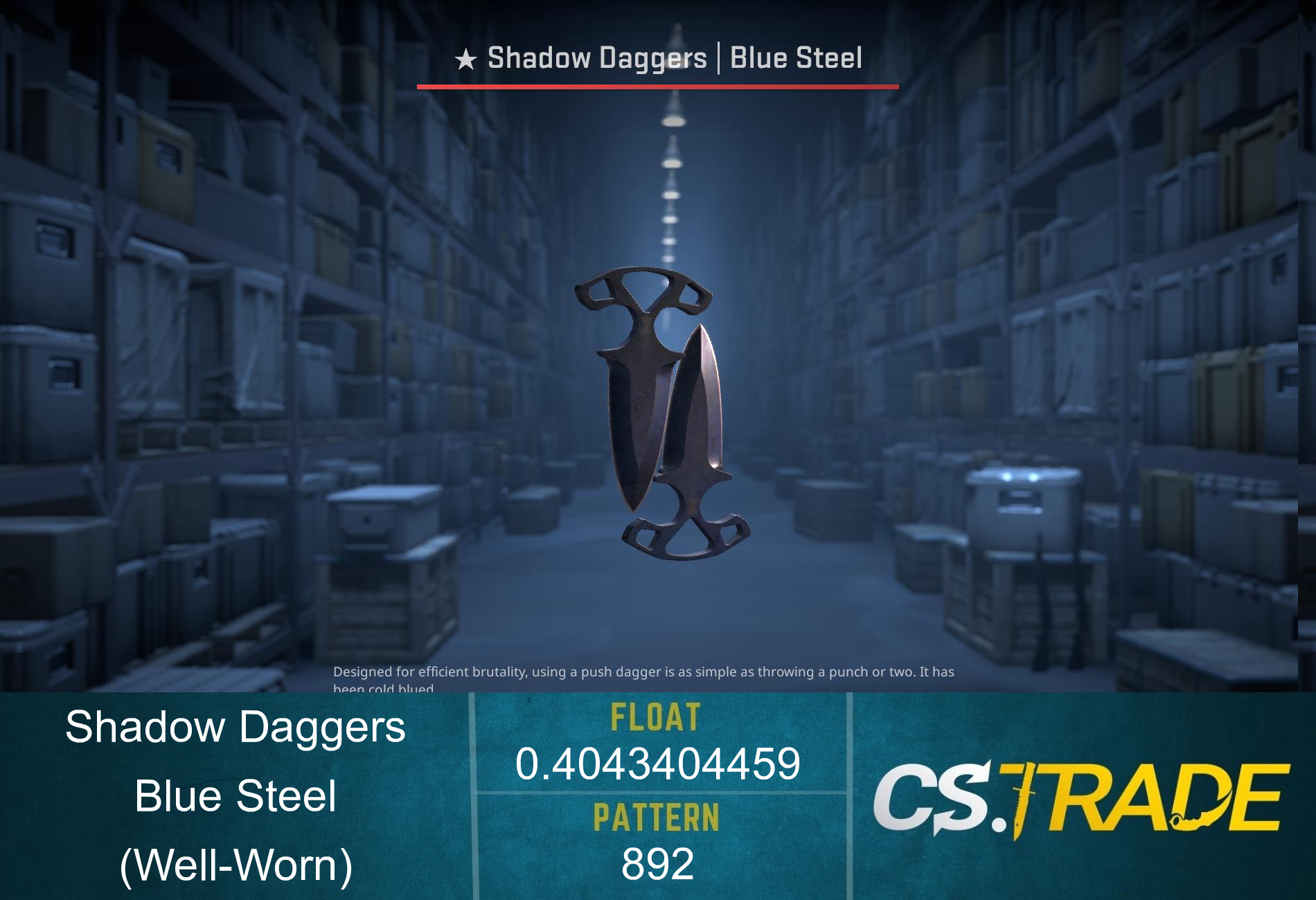 ★ StatTrak™ Shadow Daggers | Blue Steel (Well-Worn) Screenshot