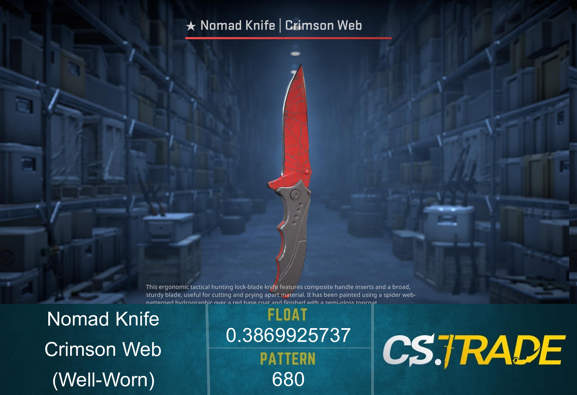★ StatTrak™ Nomad Knife | Crimson Web (Well-Worn) Screenshot