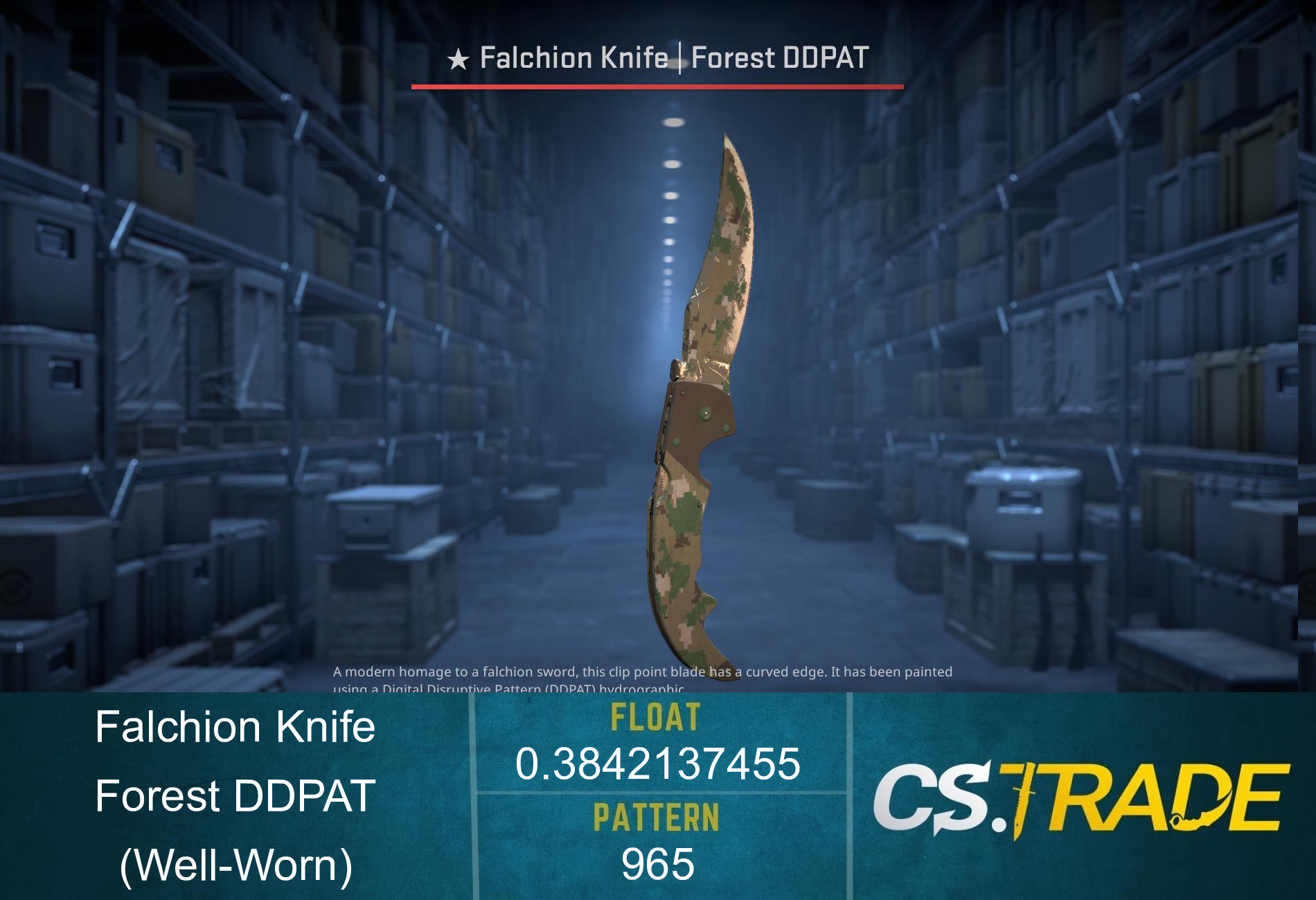 ★ StatTrak™ Falchion Knife | Forest DDPAT (Well-Worn) Screenshot