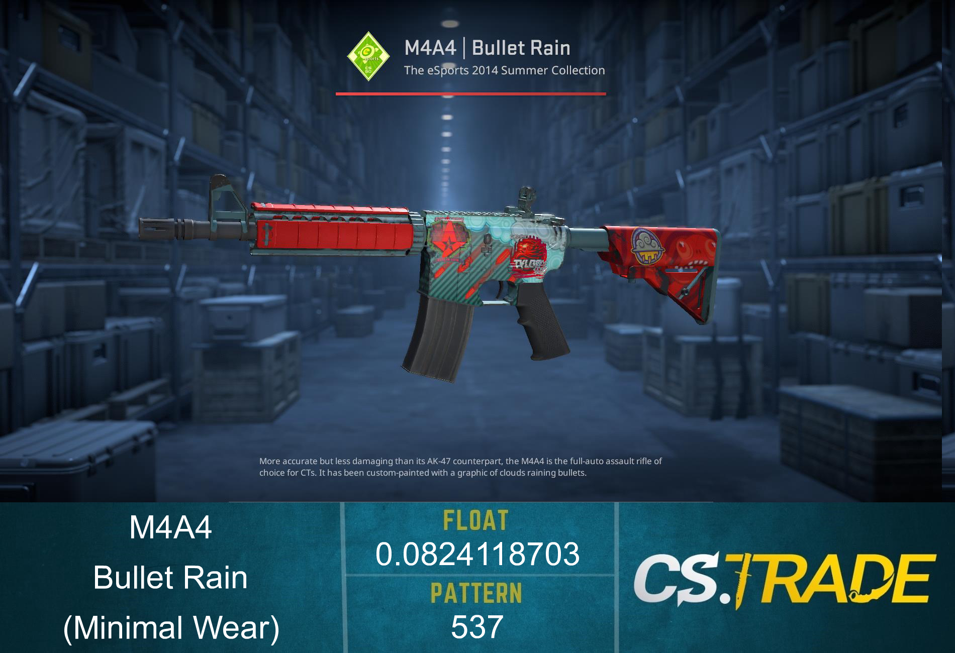 M4A4 | Bullet Rain (Minimal Wear) Screenshot