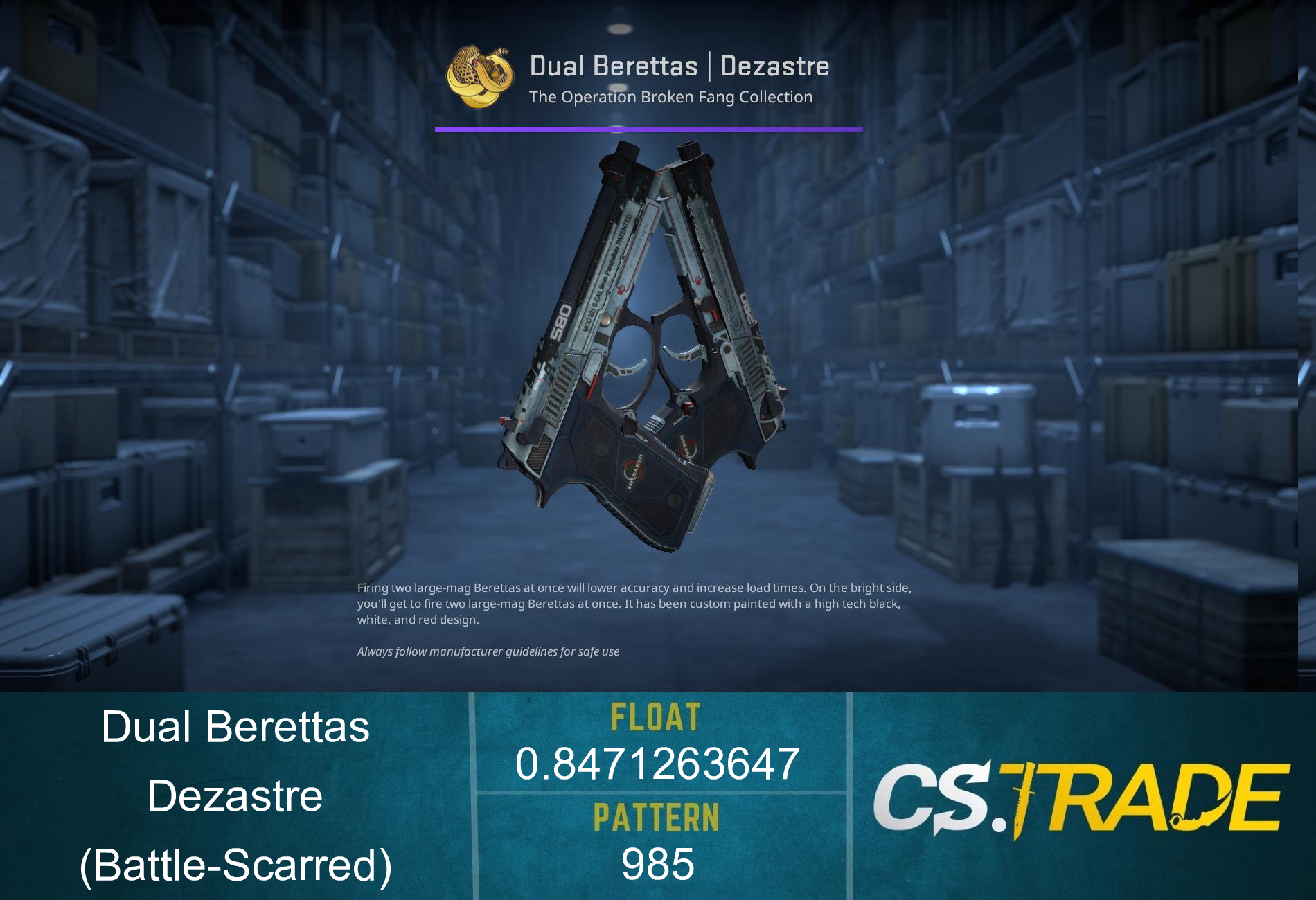 Dual Berettas | Dezastre (Battle-Scarred) Screenshot