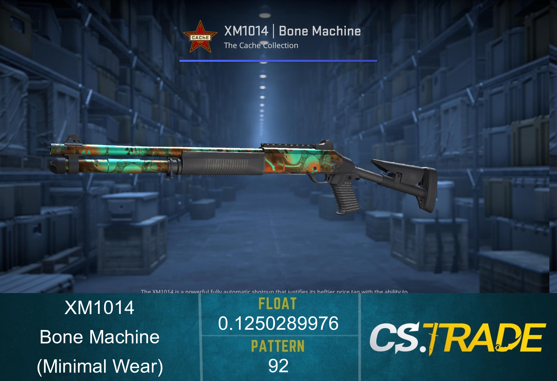 Souvenir XM1014 | Bone Machine (Minimal Wear) Screenshot