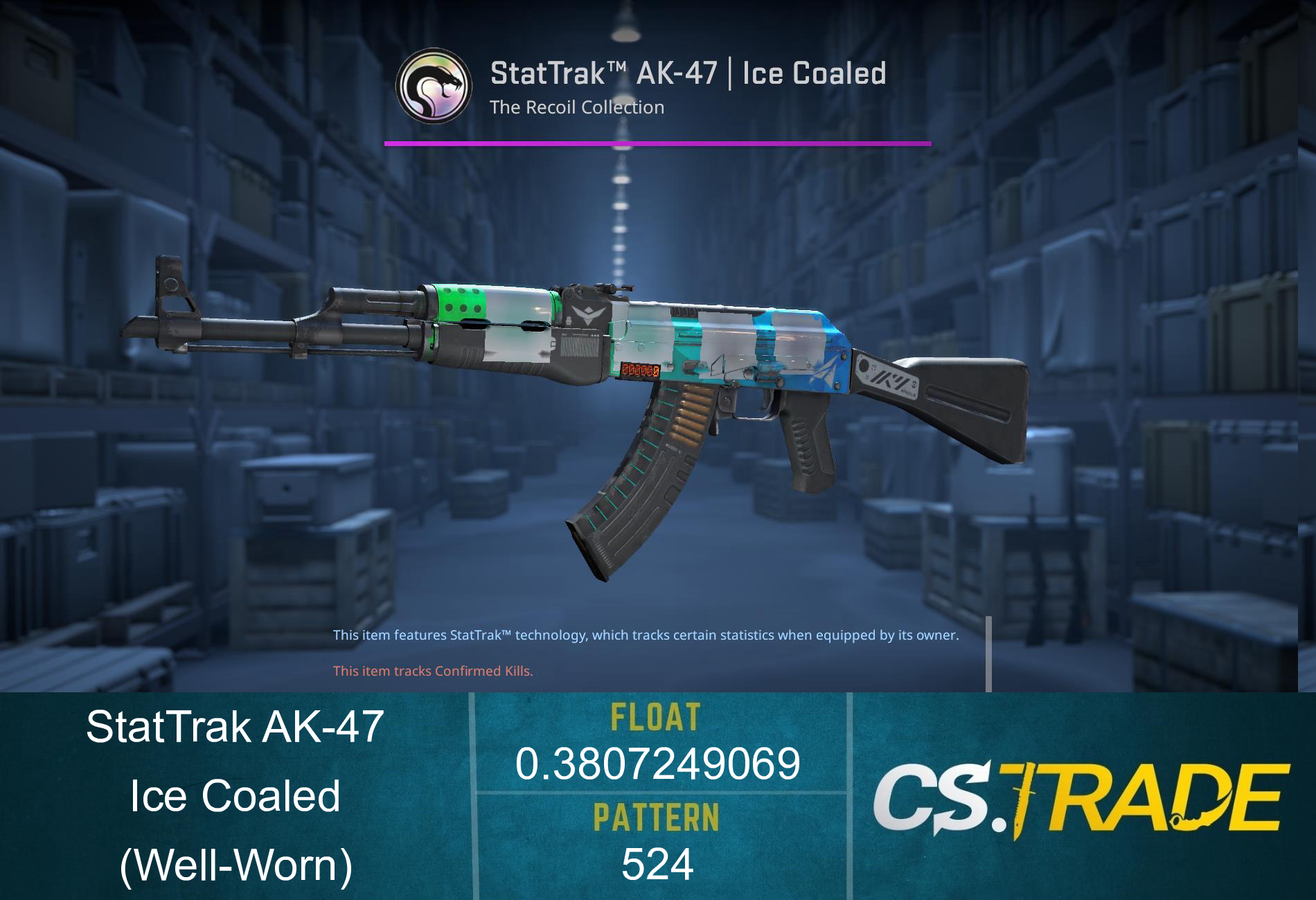 StatTrak™ AK-47 | Ice Coaled (Well-Worn) Screenshot