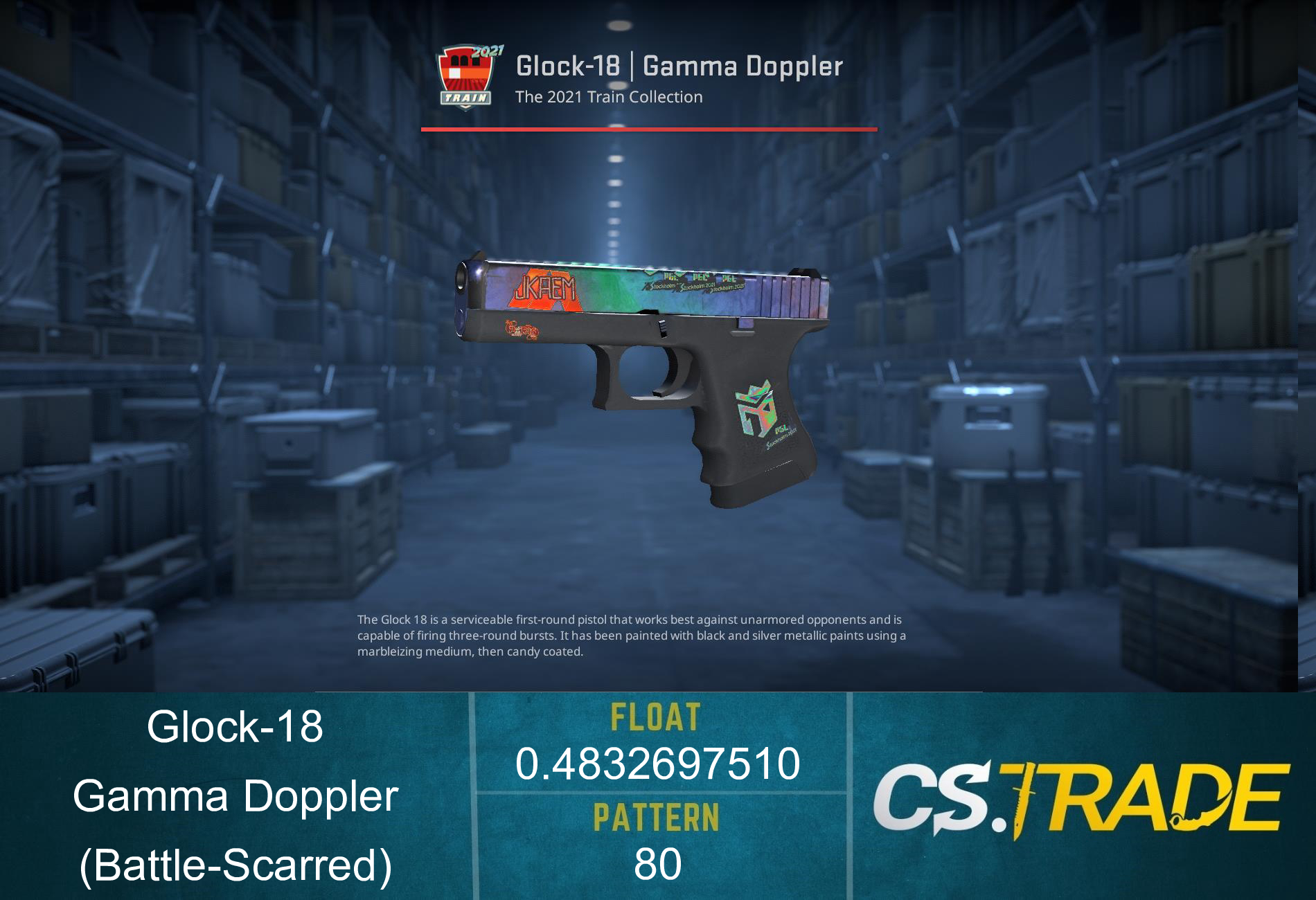 Glock-18 | Gamma Doppler Phase 1 (Battle-Scarred) Screenshot
