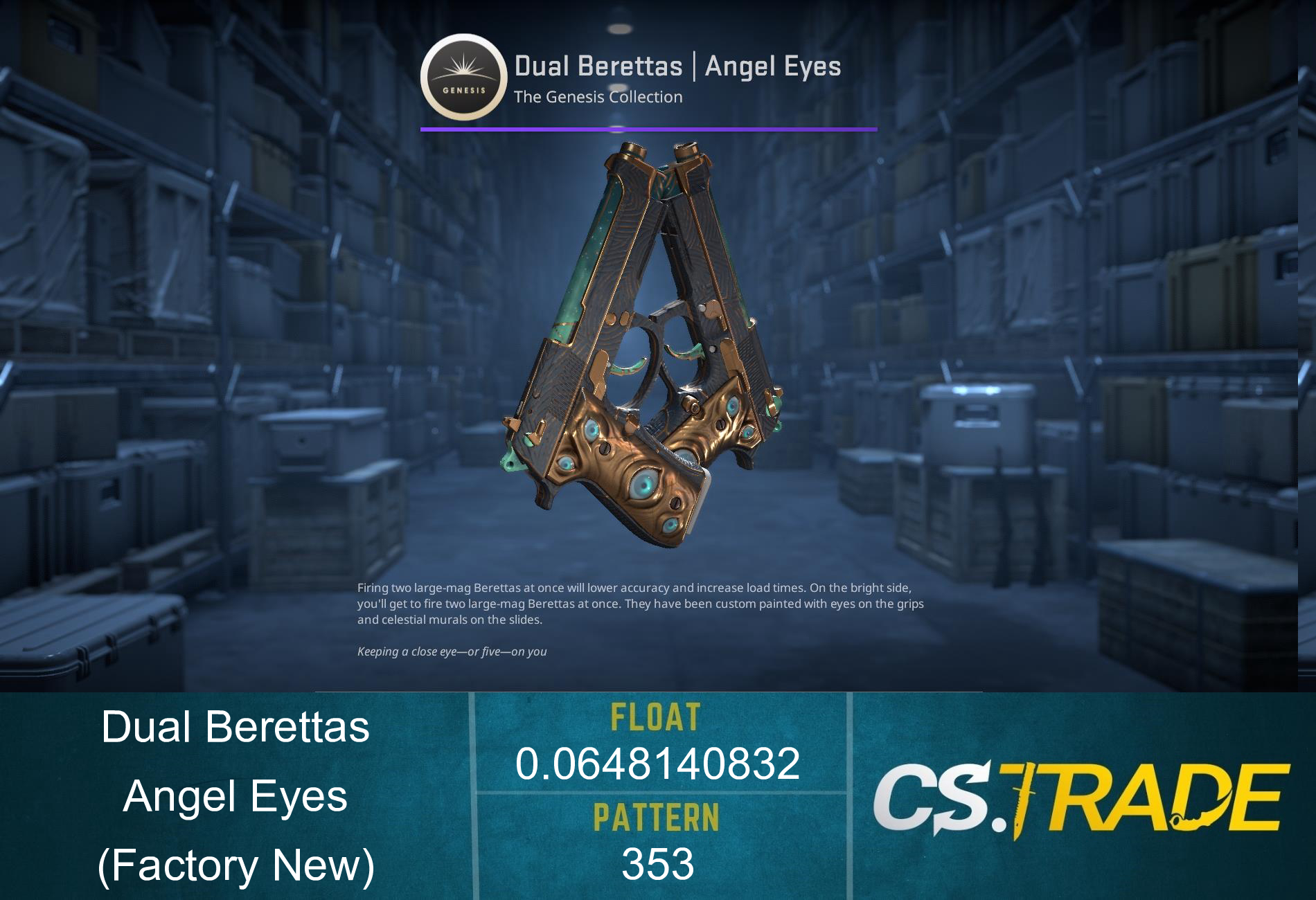 Dual Berettas | Angel Eyes (Factory New) Screenshot