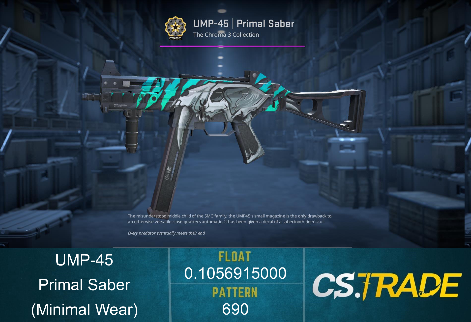 StatTrak™ UMP-45 | Primal Saber (Minimal Wear) Screenshot
